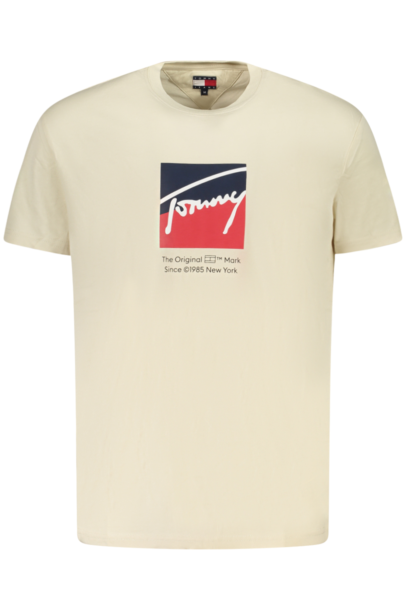 TOMMY HILFIGER MEN SHORT-SLEEVE T-SHIRT BEIGE TOMMY HILFIGER MEN SHORT-SLEEVE T-SHIRT BEIGE