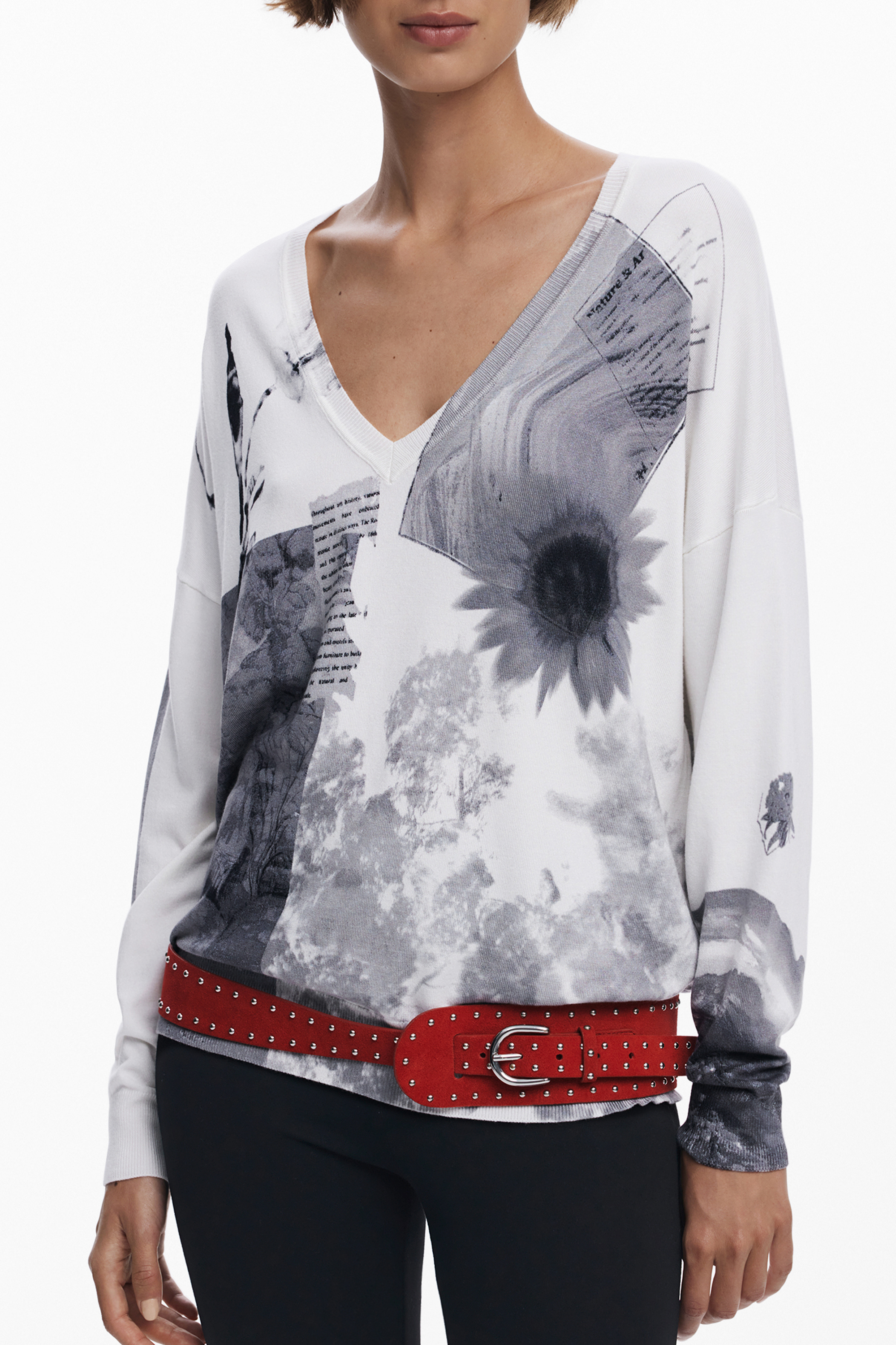 DESIGUAL WOMEN WHITE SWEATER DESIGUAL WOMEN WHITE SWEATER