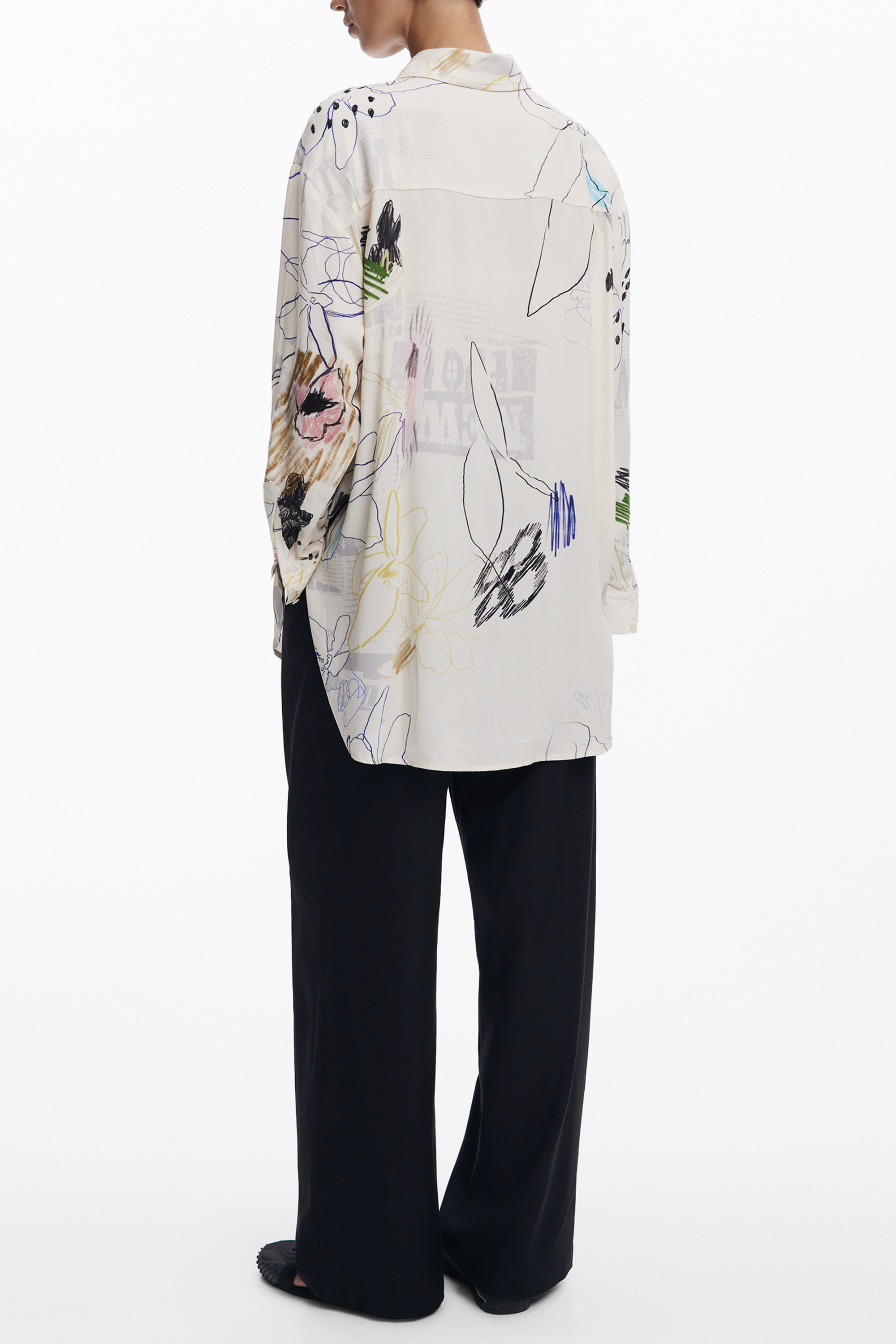 DESIGUAL WOMEN LONG-SLEEVED SHIRT WHITE