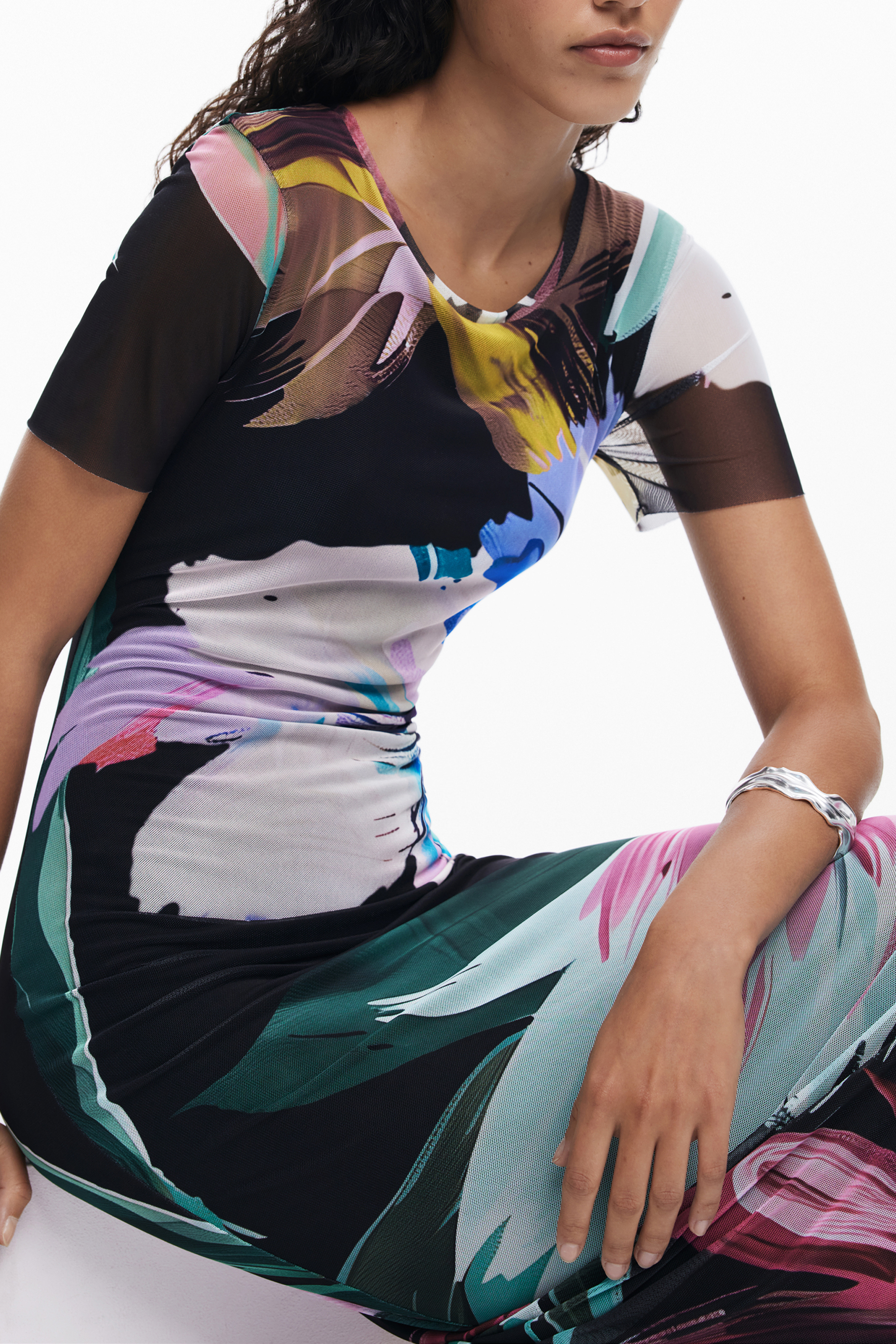 DESIGUAL WOMEN LONG BLACK DRESS