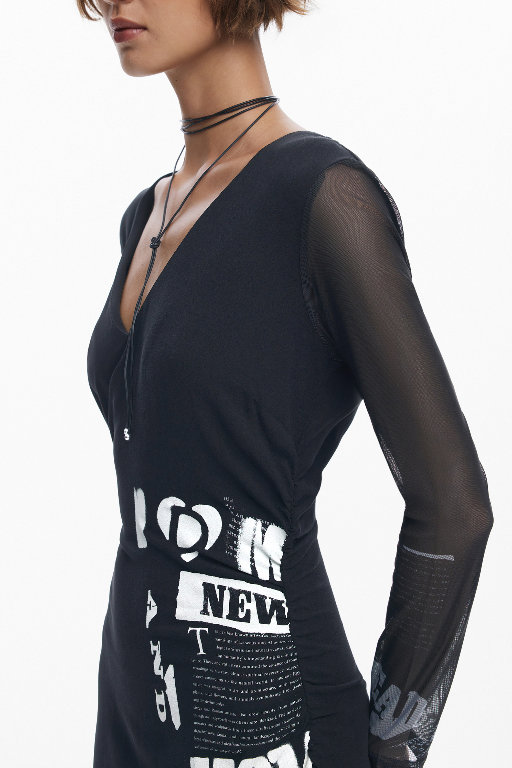 DESIGUAL WOMEN LONG BLACK DRESS