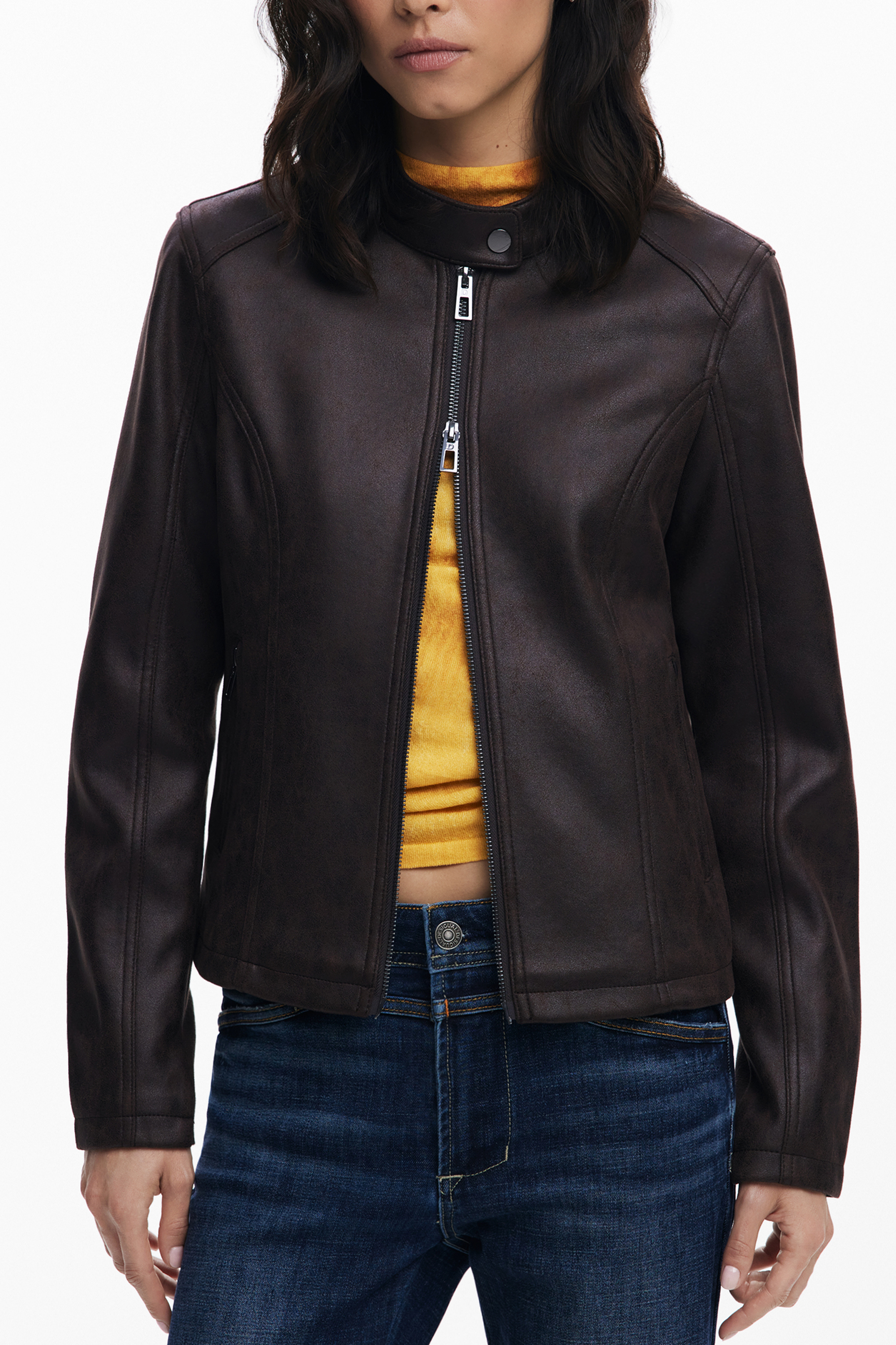 DESIGUAL WOMEN BROWN JACKET DESIGUAL WOMEN BROWN JACKET