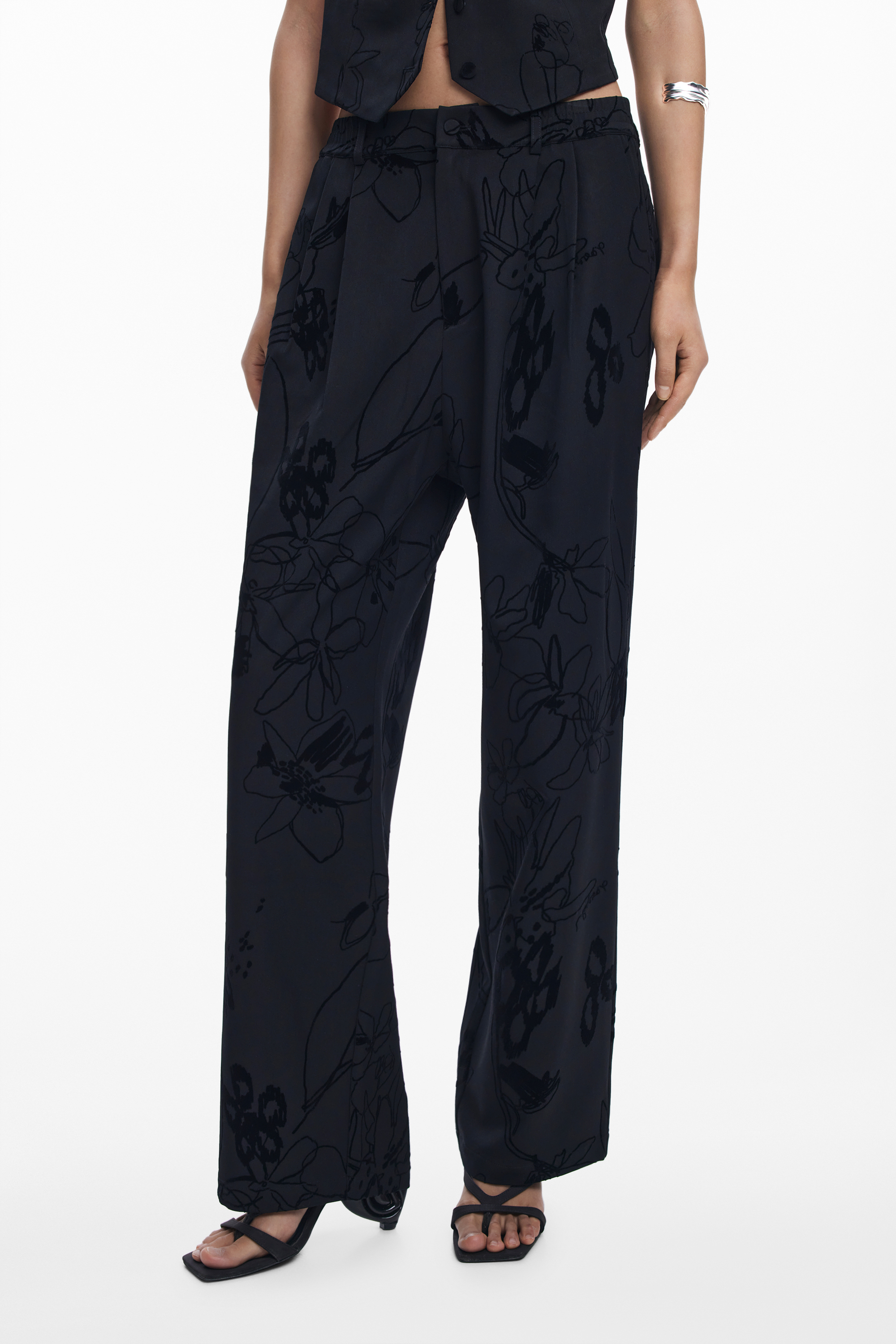 DESIGUAL WOMEN BLACK TROUSERS