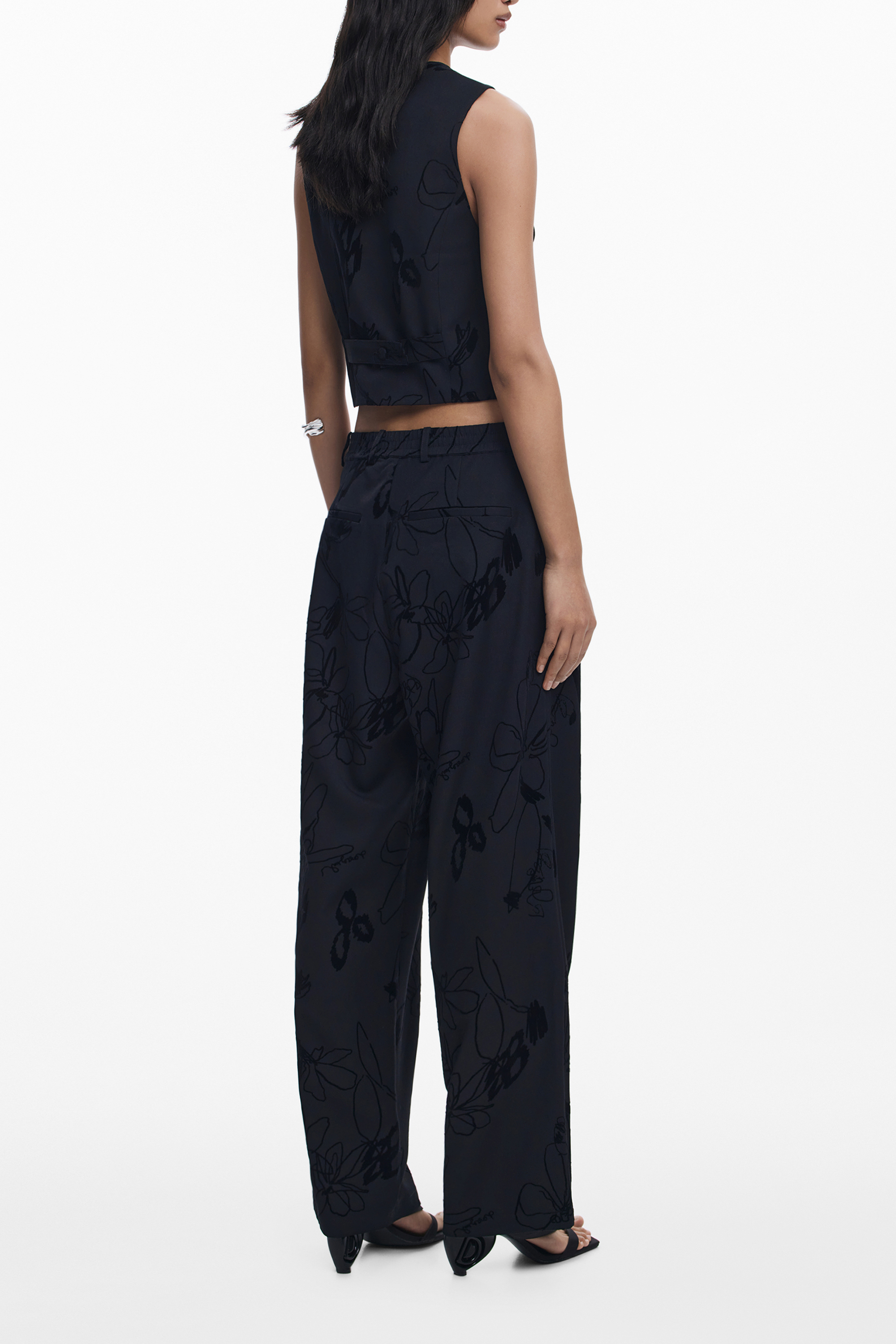 DESIGUAL WOMEN BLACK TROUSERS