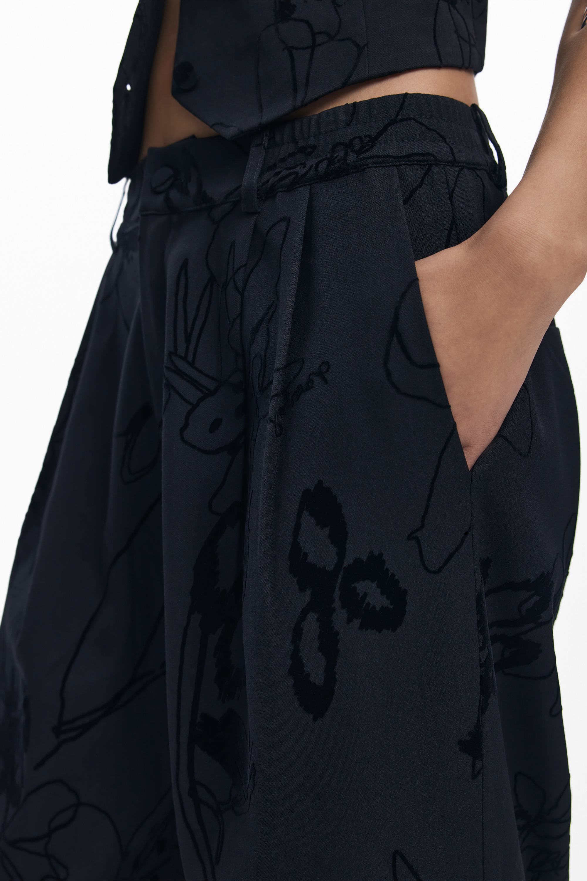 DESIGUAL WOMEN BLACK TROUSERS