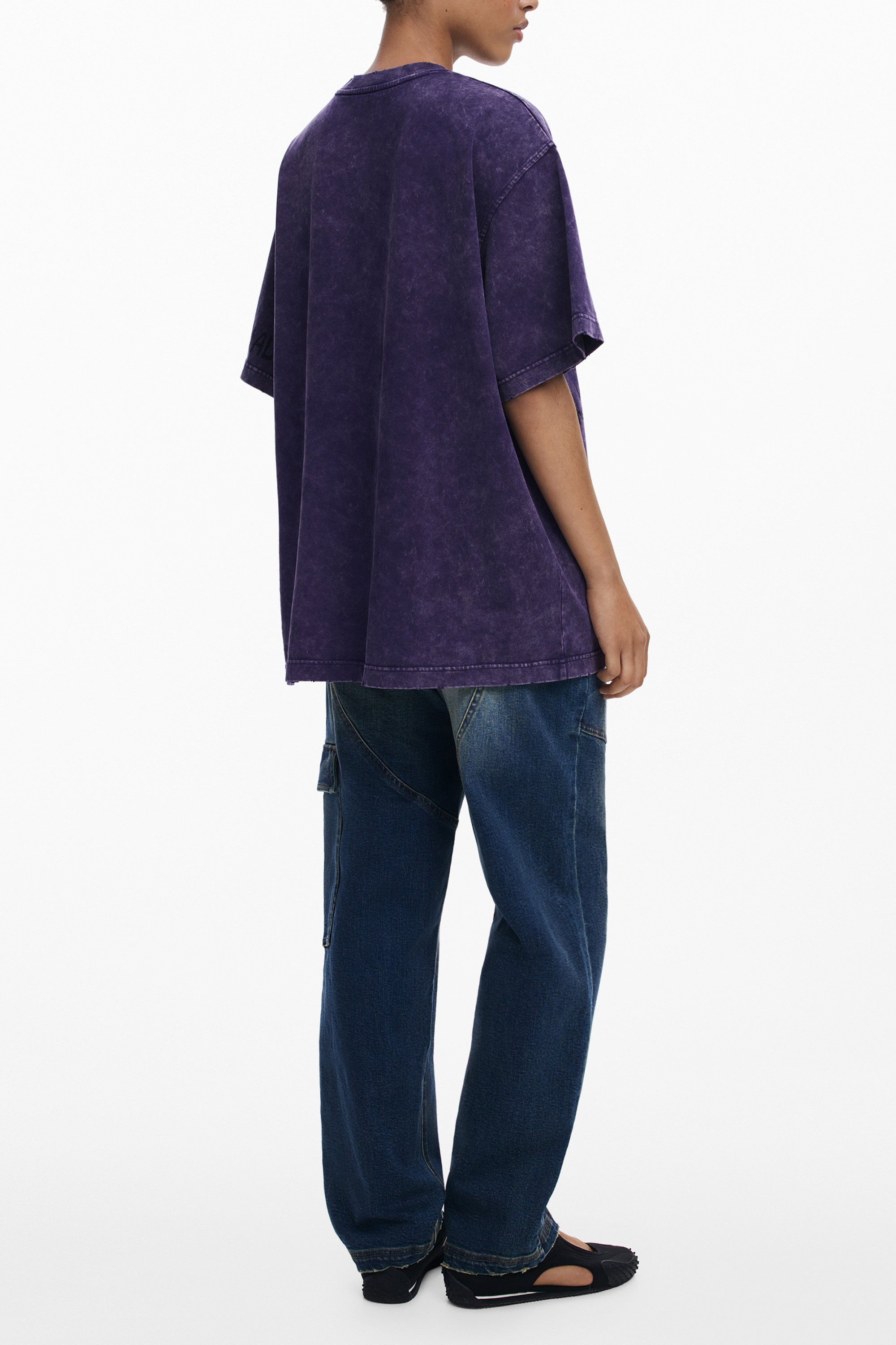 DESIGUAL WOMEN SHORT-SLEEVE T-SHIRT PURPLE