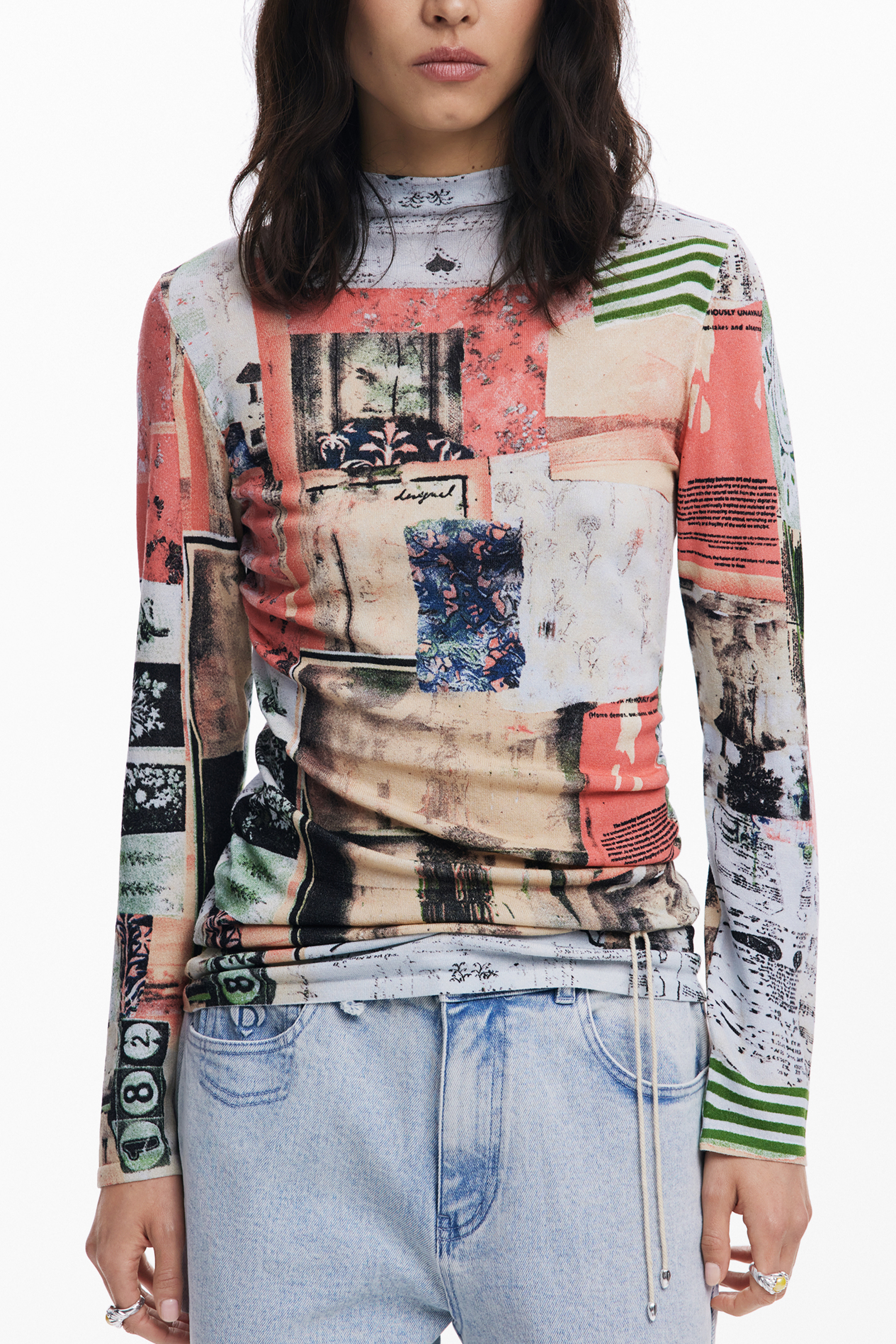 DESIGUAL WOMEN PINK SWEATER DESIGUAL WOMEN PINK SWEATER