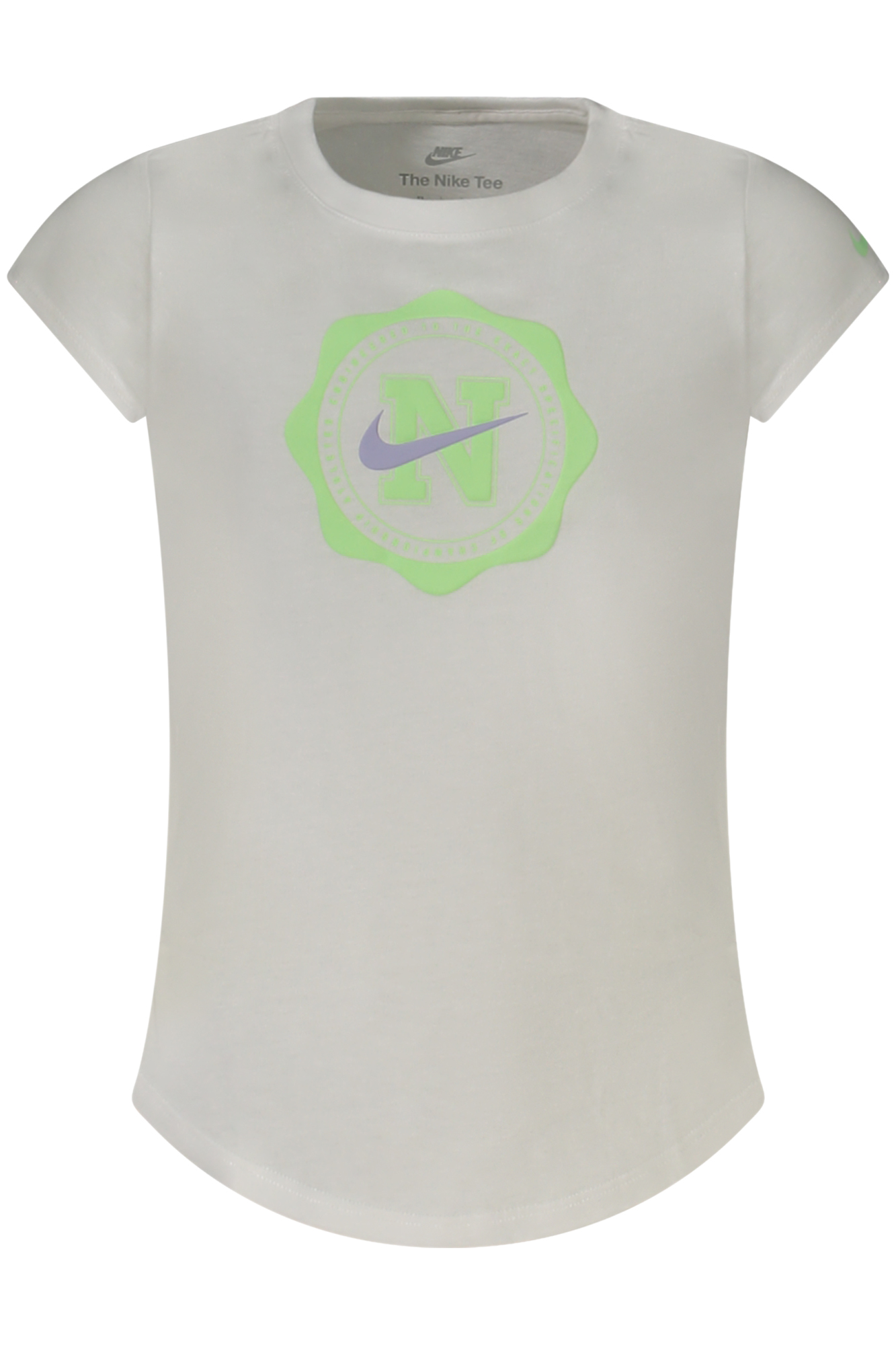 NIKE SHORT-SLEEVED T-SHIRT FOR GIRLS, WHITE NIKE SHORT-SLEEVED T-SHIRT FOR GIRLS, WHITE