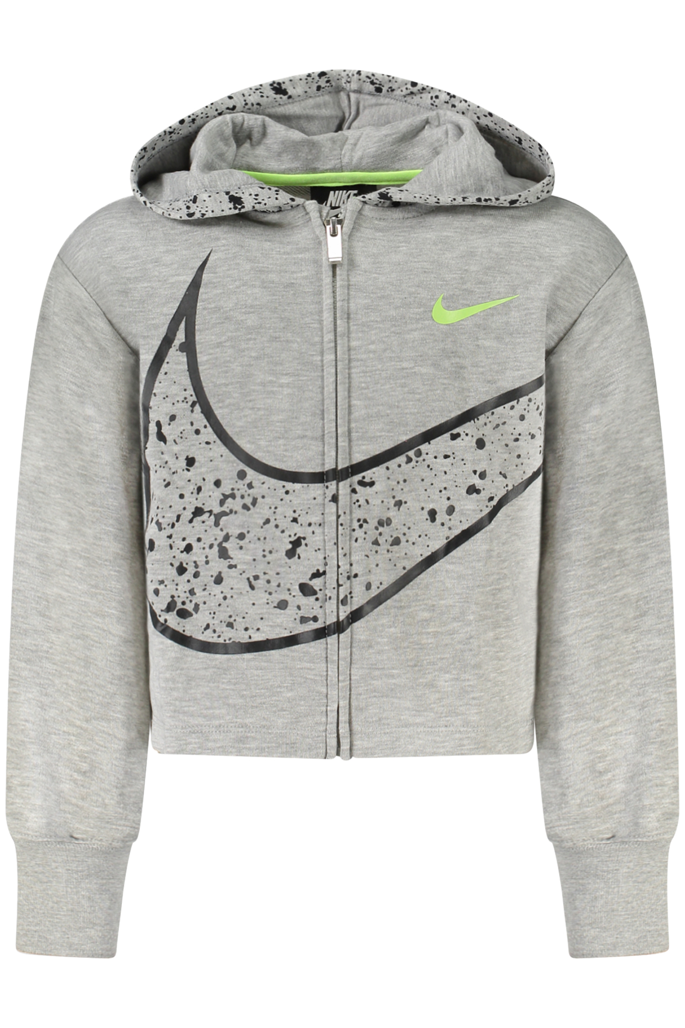 NIKE ZIPPED SWEATSHIRT FOR GIRLS, GREY NIKE ZIPPED SWEATSHIRT FOR GIRLS, GREY