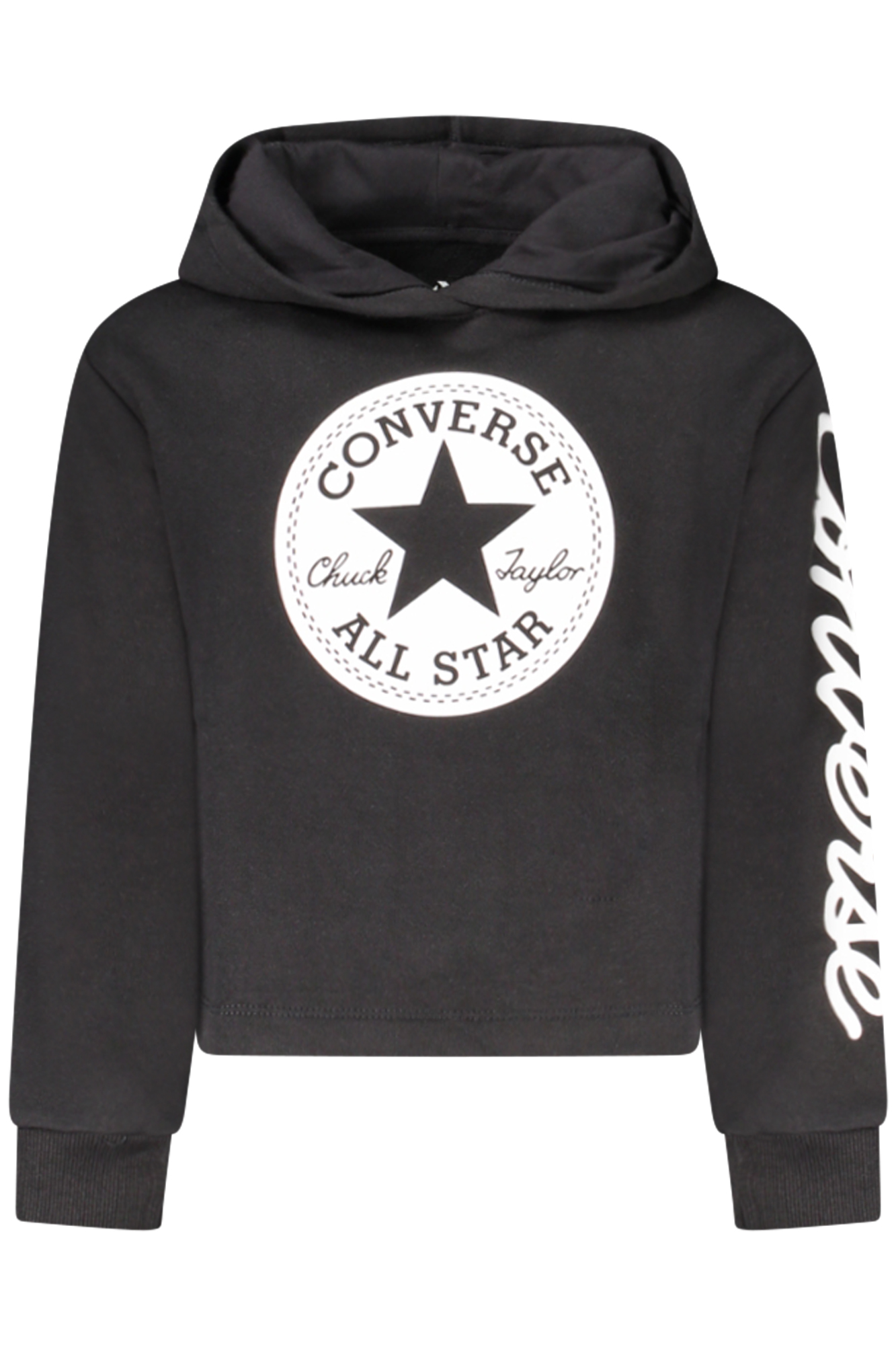Converse Girls' Zip-Up Hoodie, Black Converse Girls' Zip-Up Hoodie, Black