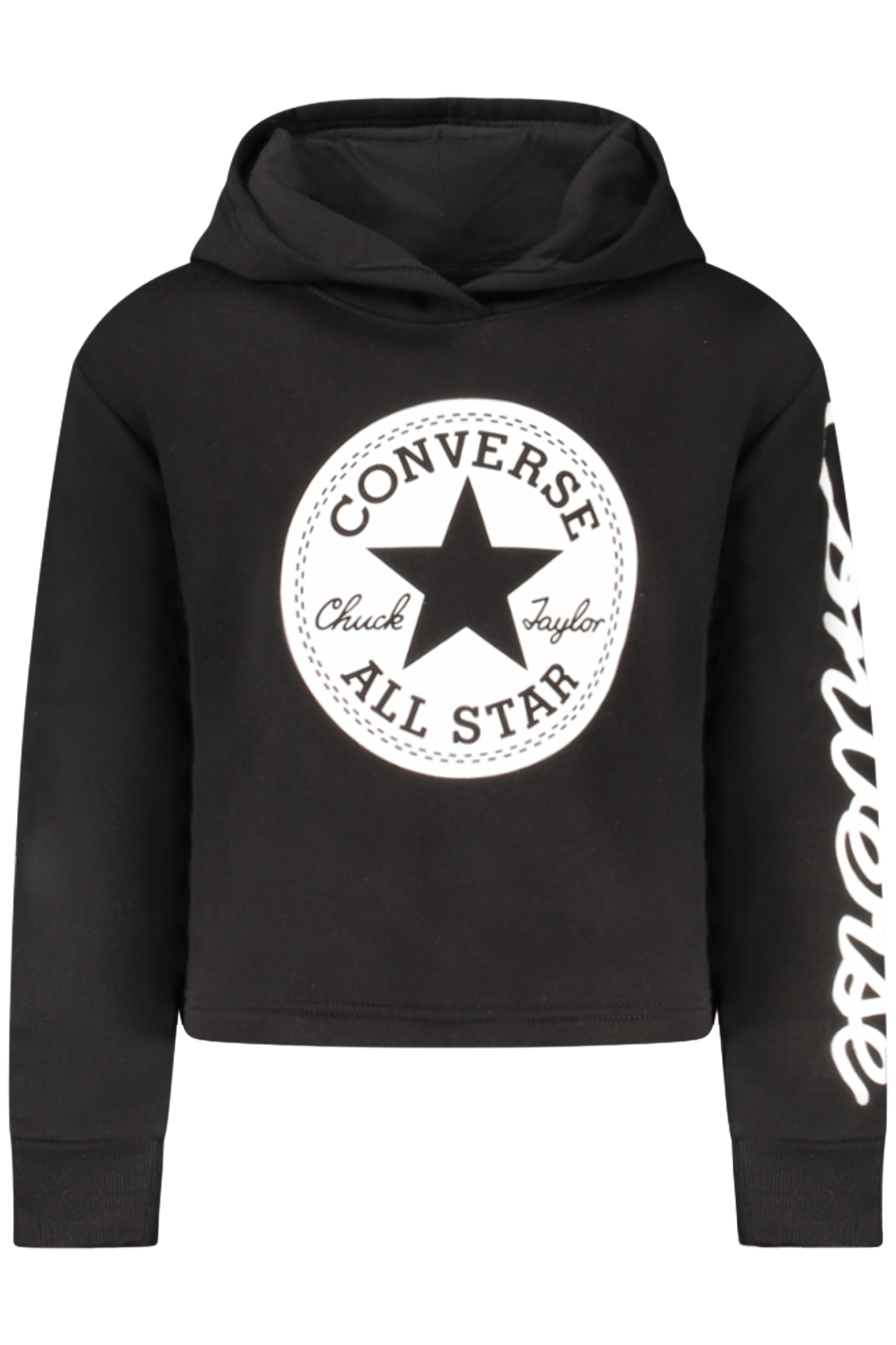 Converse Girls' Zip-Up Hoodie, Black Converse Girls' Zip-Up Hoodie, Black