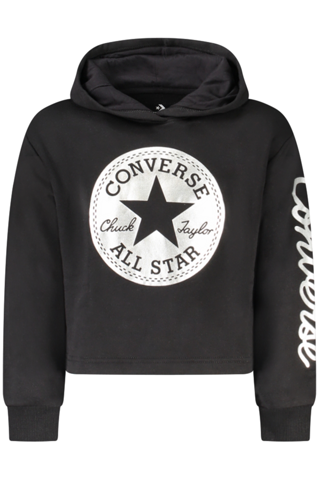 Converse Girls' Zip-Up Hoodie, Black Converse Girls' Zip-Up Hoodie, Black