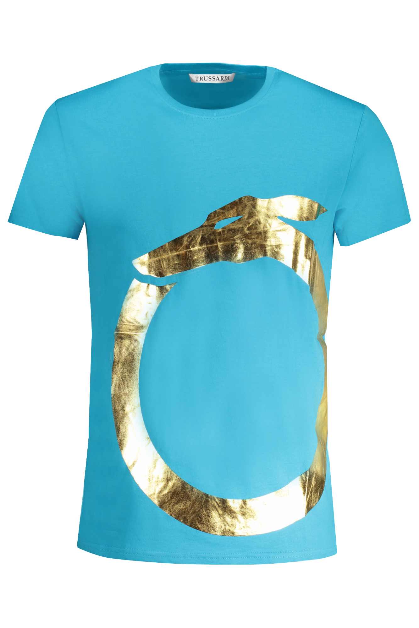 TRUSSARDI MEN SHORT SLEEVE T-SHIRT BLUE TRUSSARDI MEN SHORT SLEEVE T-SHIRT BLUE