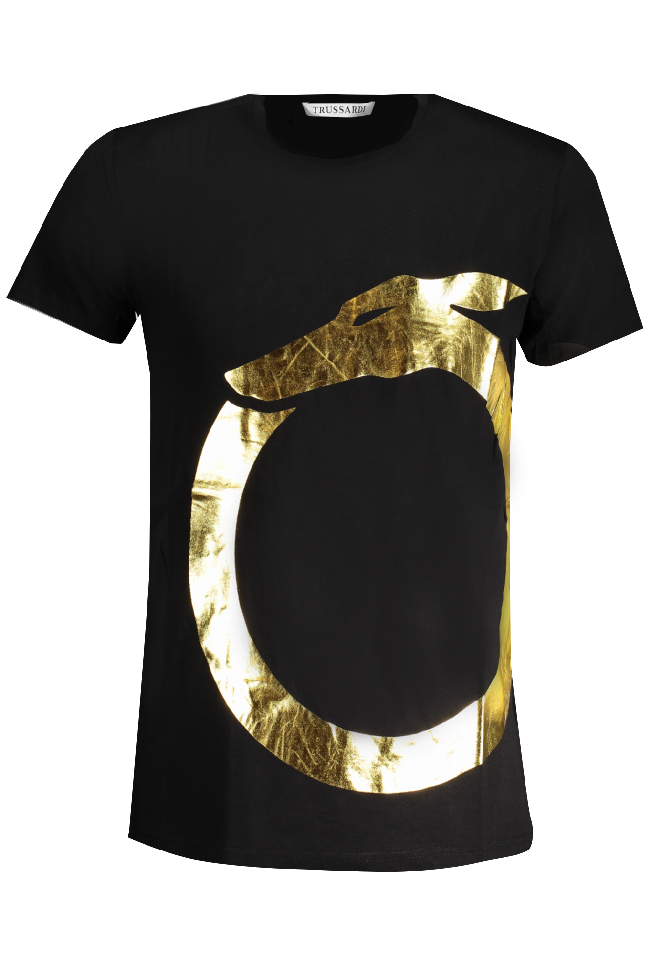 TRUSSARDI MEN SHORT SLEEVE T-SHIRT BLACK TRUSSARDI MEN SHORT SLEEVE T-SHIRT BLACK