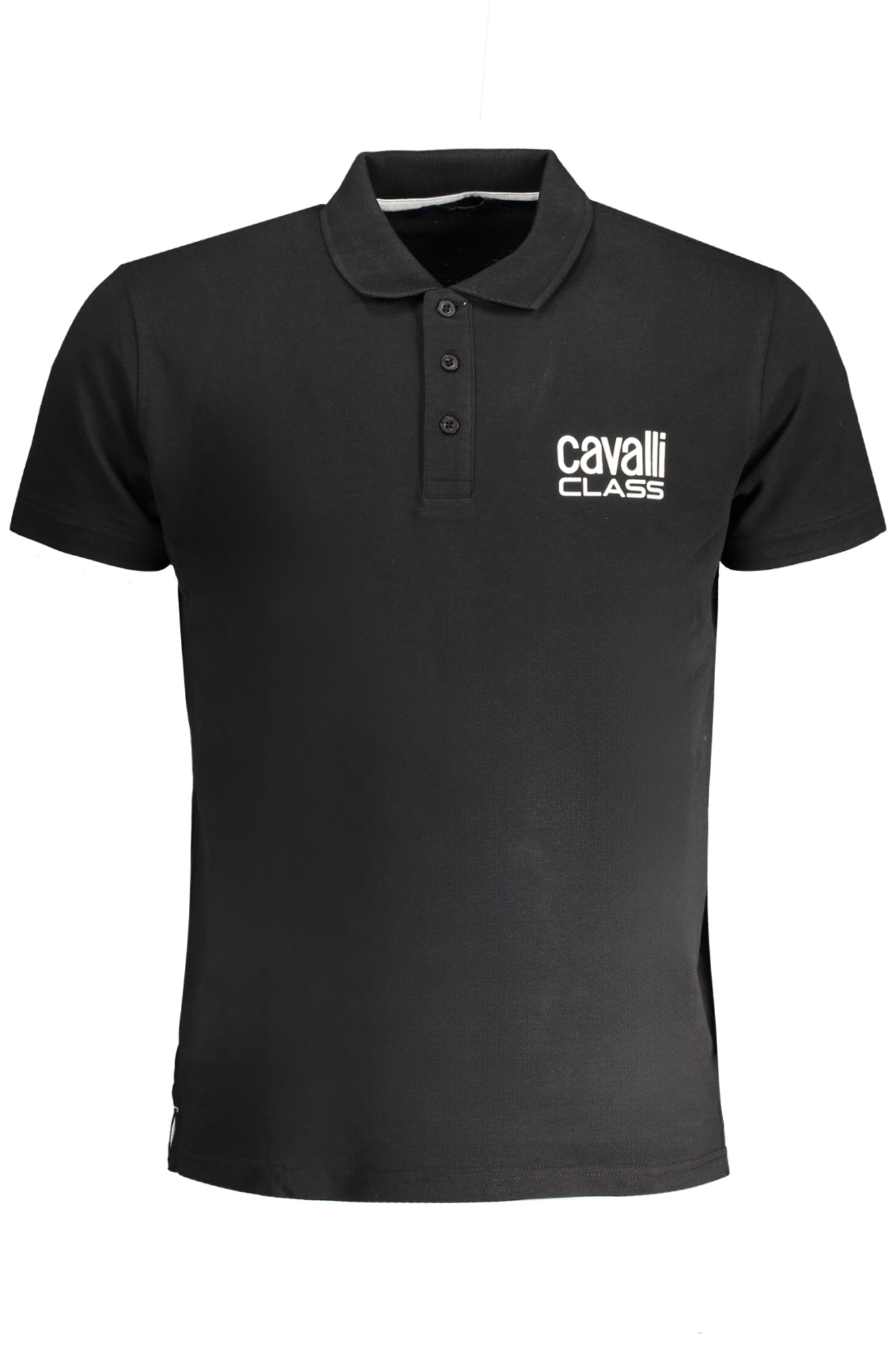 CAVALLI CLASS MEN SHORT SLEEVED POLO SHIRT BLACK CAVALLI CLASS MEN SHORT SLEEVED POLO SHIRT BLACK