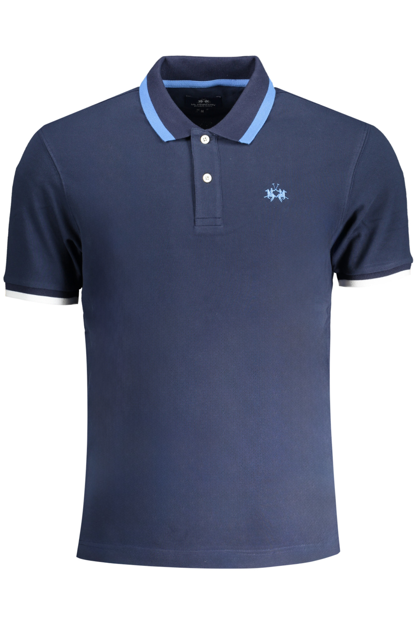 LA MARTINA MEN BLUE SHORT SLEEVED POLO SHIRT