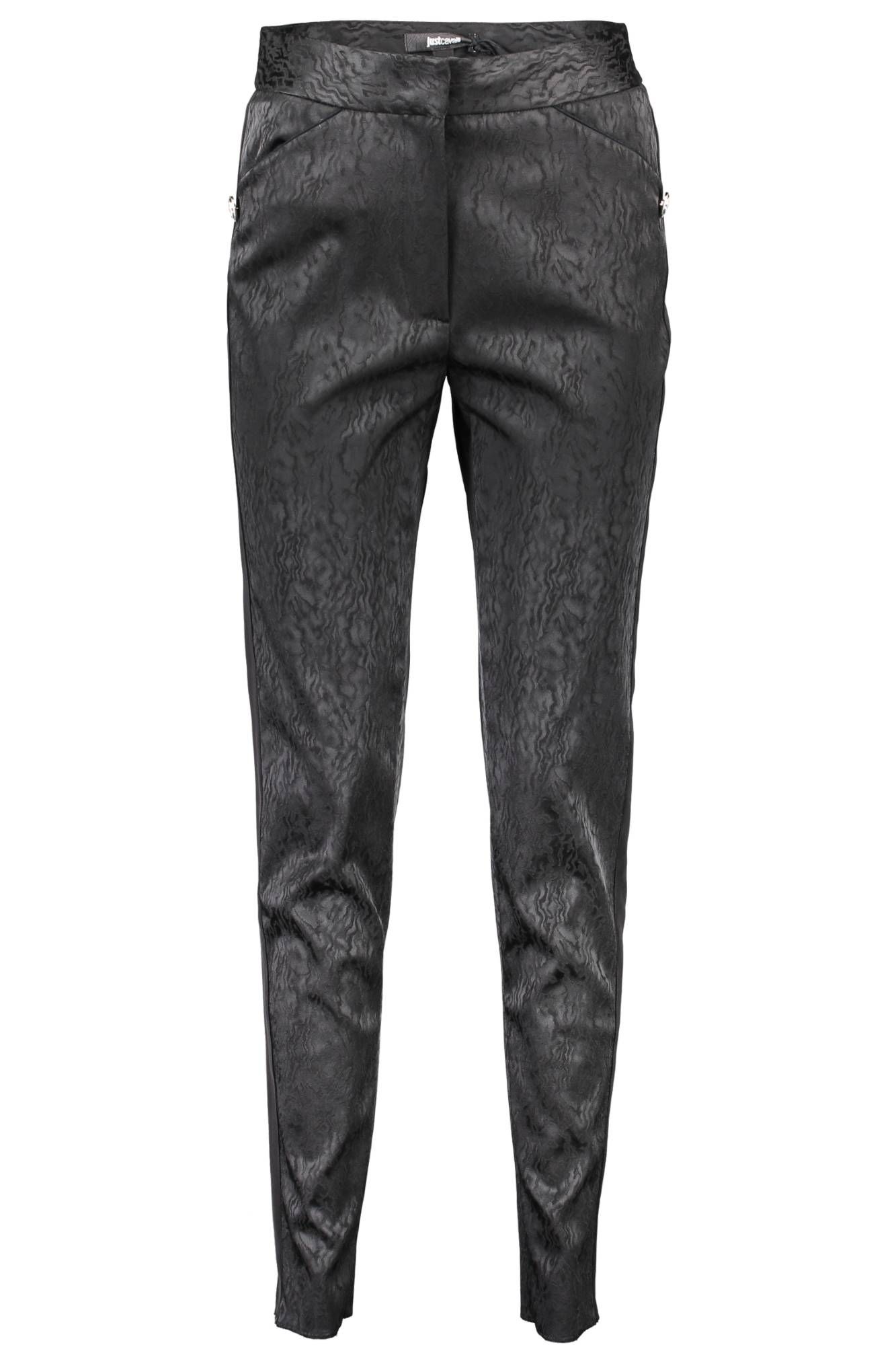 JUST CAVALLI WOMEN BLACK TROUSERS