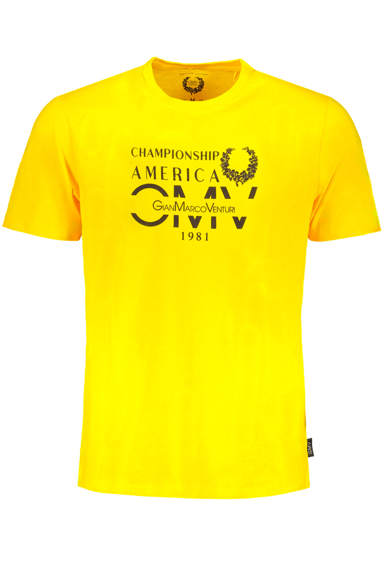 GIAN MARCO VENTURI YELLOW MEN SHORT SLEEVED T-SHIRT GIAN MARCO VENTURI YELLOW MEN SHORT SLEEVED T-SHIRT