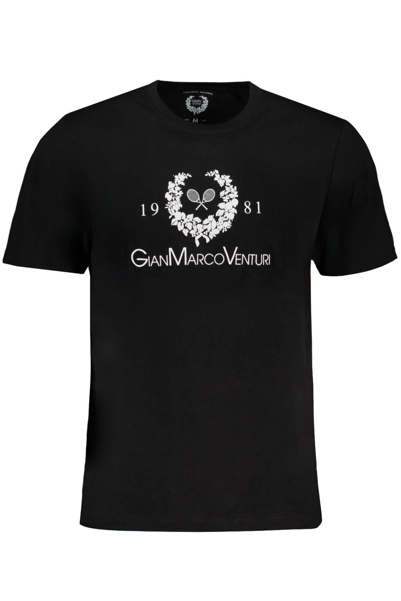 GIAN MARCO VENTURI MEN SHORT SLEEVED T-SHIRT BLACK GIAN MARCO VENTURI MEN SHORT SLEEVED T-SHIRT BLACK