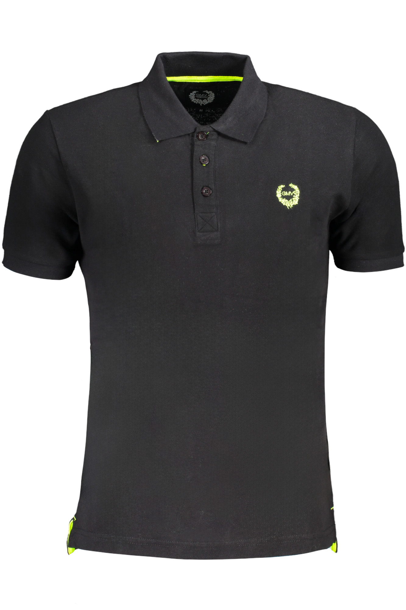 GIAN MARCO VENTURI MEN BLACK SHORT SLEEVED POLO SHIRT
