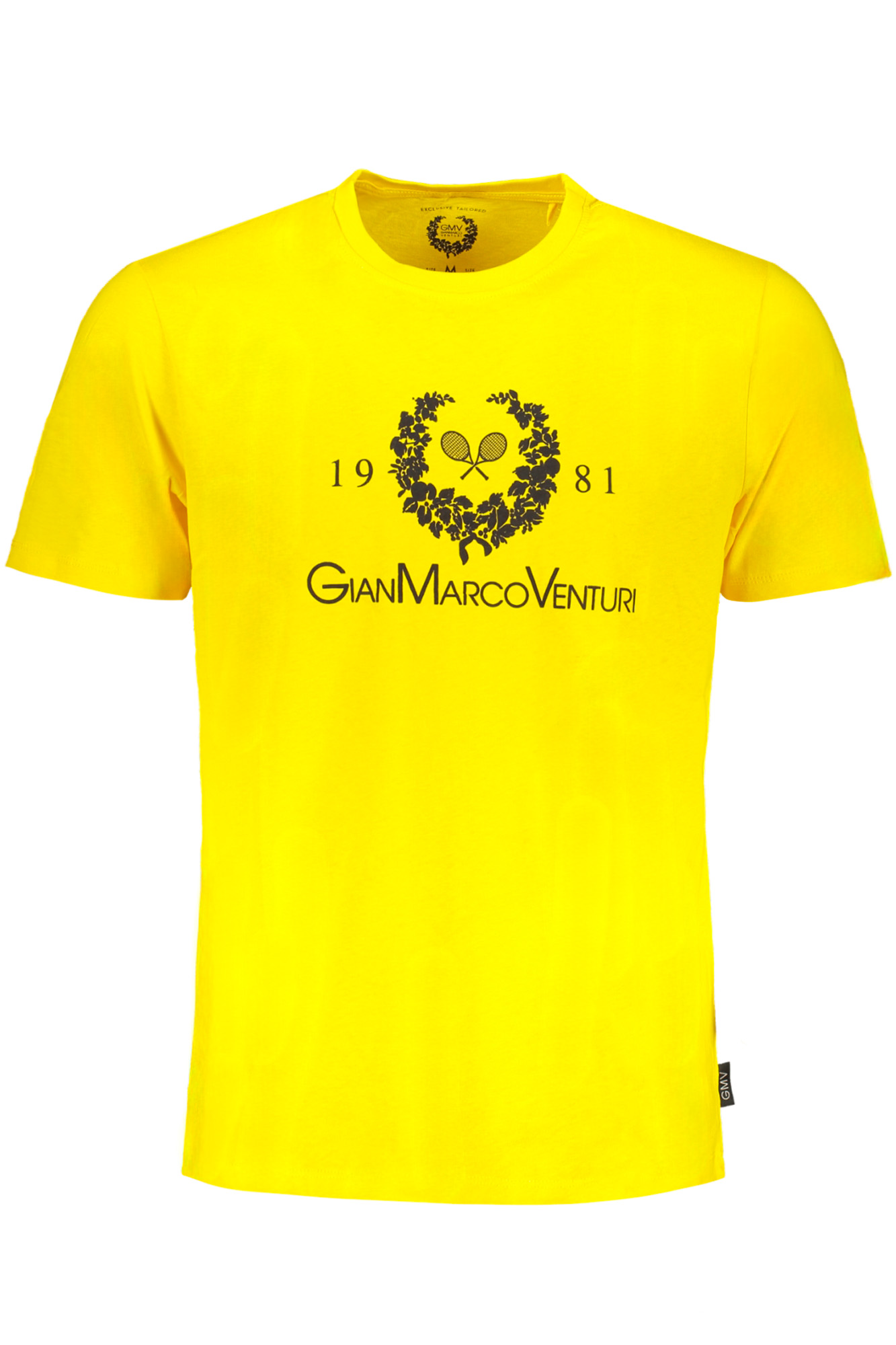 GIAN MARCO VENTURI YELLOW MEN SHORT SLEEVED T-SHIRT GIAN MARCO VENTURI YELLOW MEN SHORT SLEEVED T-SHIRT
