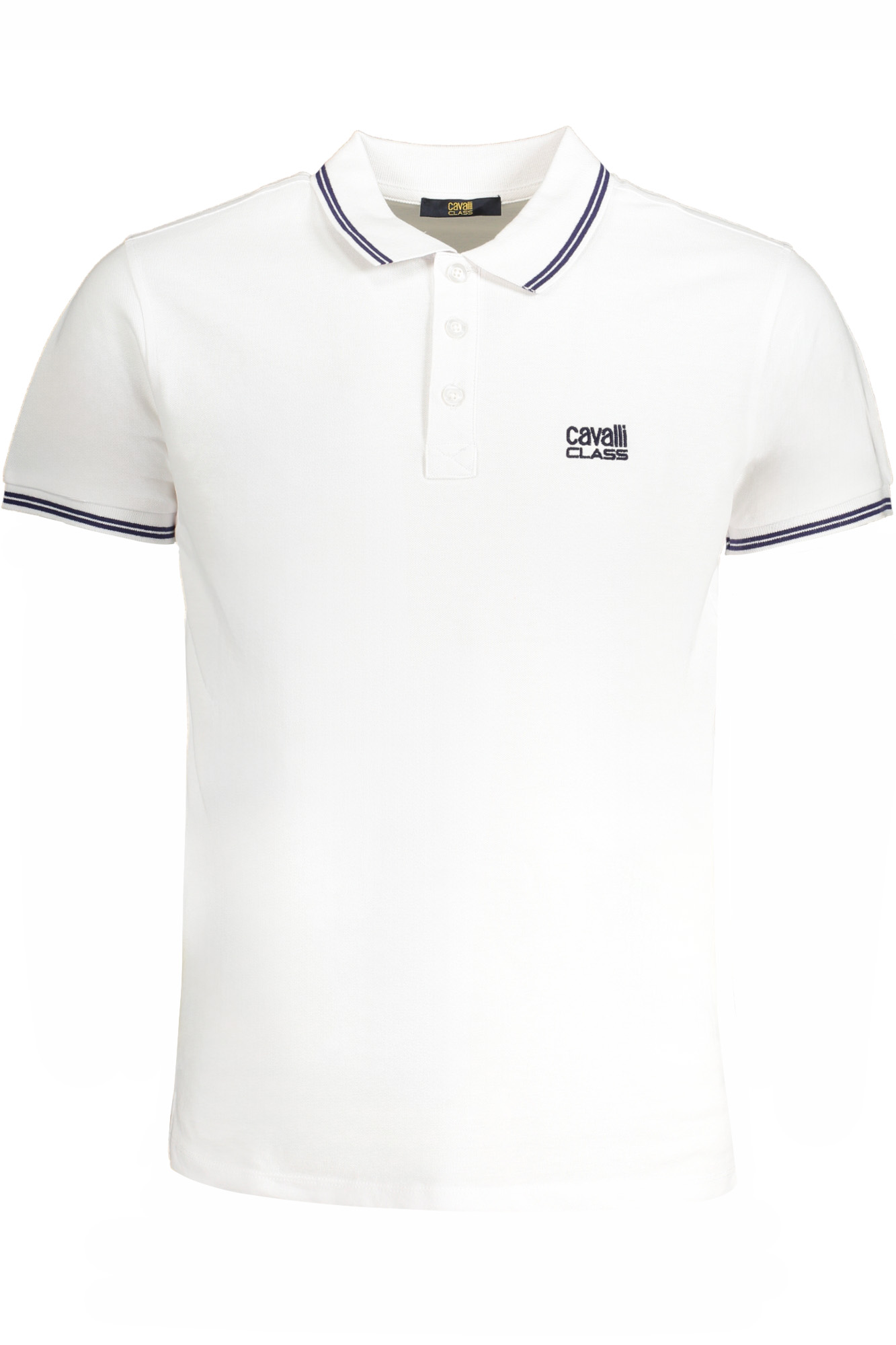 CAVALLI CLASS MEN WHITE SHORT SLEEVED POLO SHIRT CAVALLI CLASS MEN WHITE SHORT SLEEVED POLO SHIRT