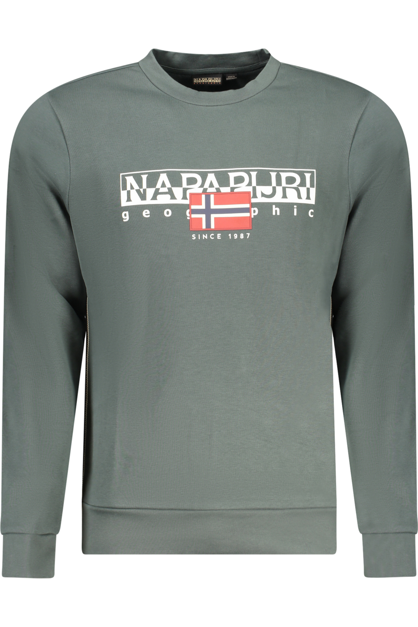 NAPAPIJRI SWEATSHIRT WITHOUT ZIP MEN GREEN NAPAPIJRI SWEATSHIRT WITHOUT ZIP MEN GREEN