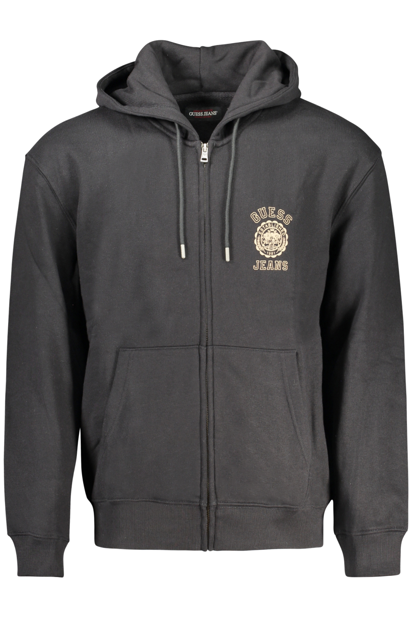 GUESS JEANS MEN ZIP-UP SWEATSHIRT BLACK