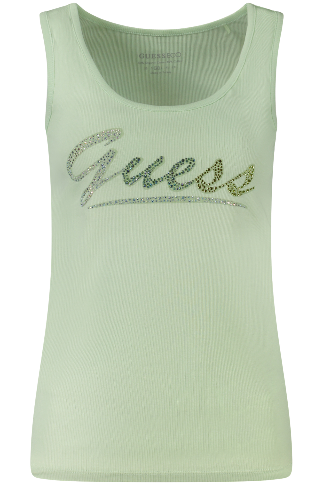 GUESS JEANS WOMEN TANK TOP GREEN GUESS JEANS WOMEN TANK TOP GREEN