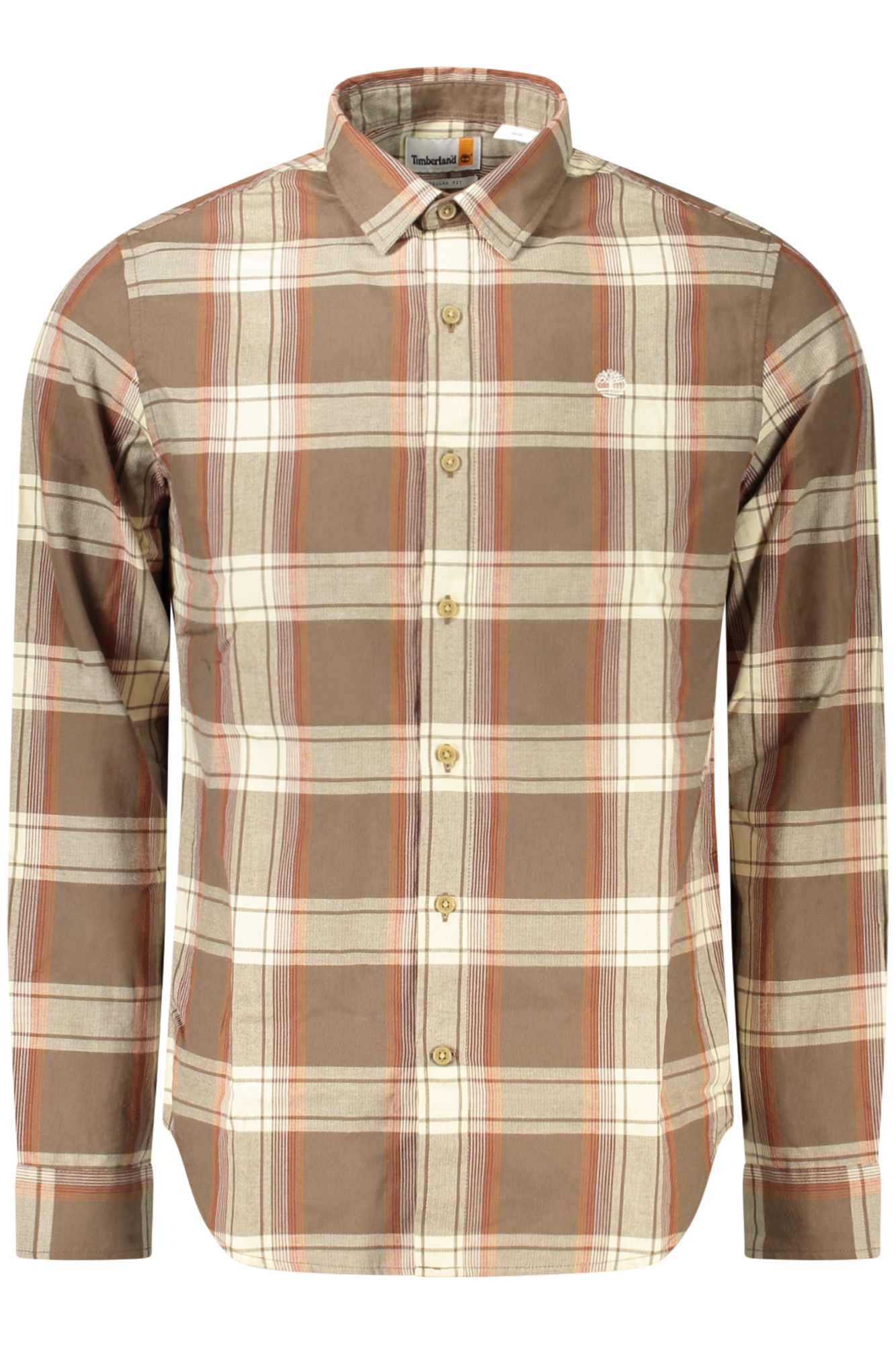 TIMBERLAND MEN LONG-SLEEVED SHIRT, BROWN TIMBERLAND MEN LONG-SLEEVED SHIRT, BROWN