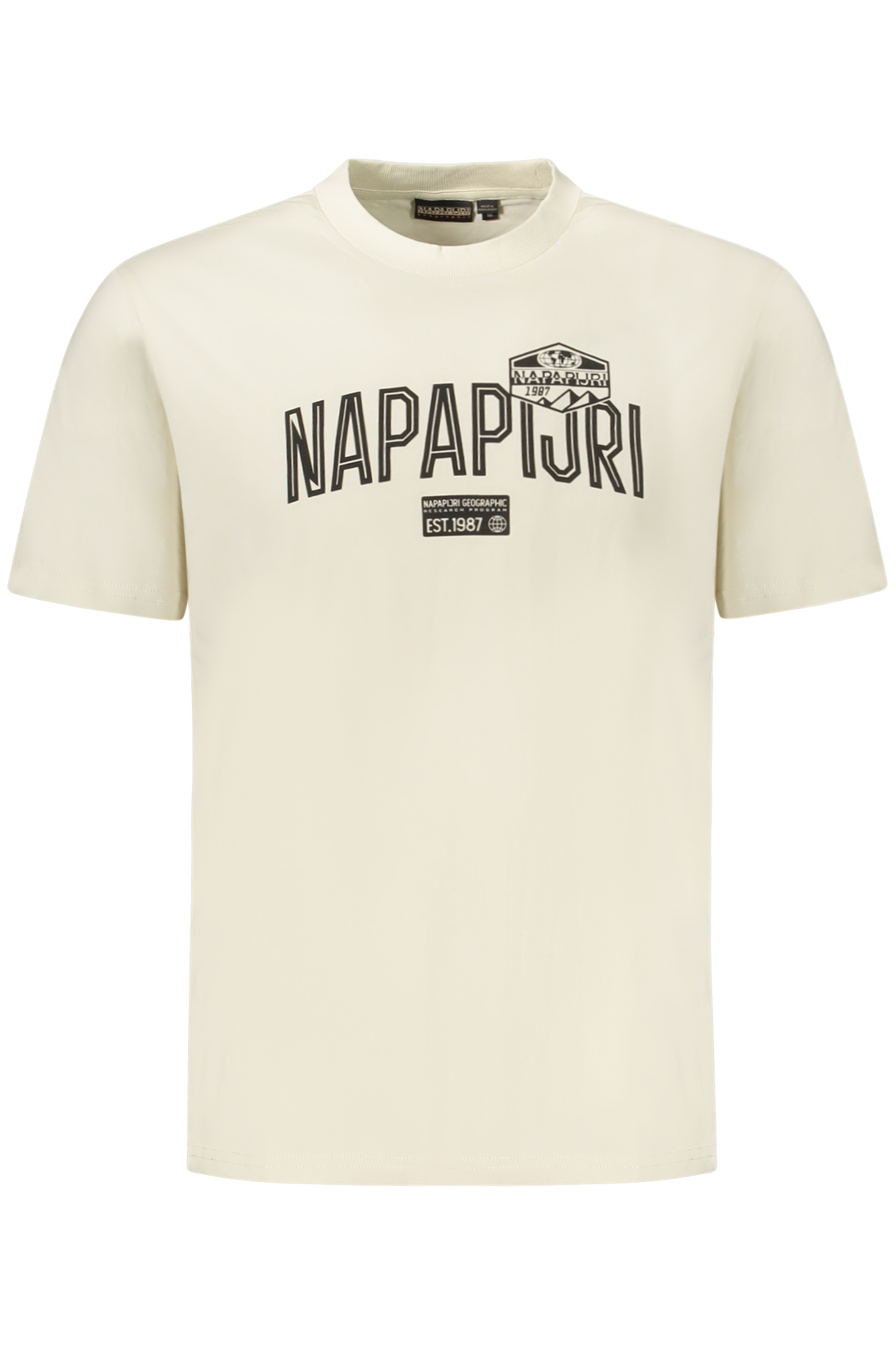 NAPAPIJRI MEN SHORT-SLEEVE T-SHIRT, BEIGE NAPAPIJRI MEN SHORT-SLEEVE T-SHIRT, BEIGE