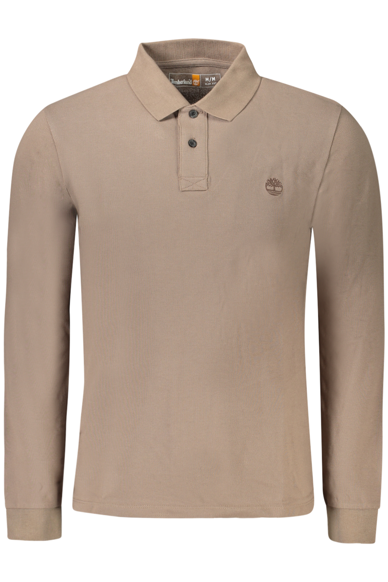 TIMBERLAND MEN LONG-SLEEVE POLO SHIRT, BROWN TIMBERLAND MEN LONG-SLEEVE POLO SHIRT, BROWN
