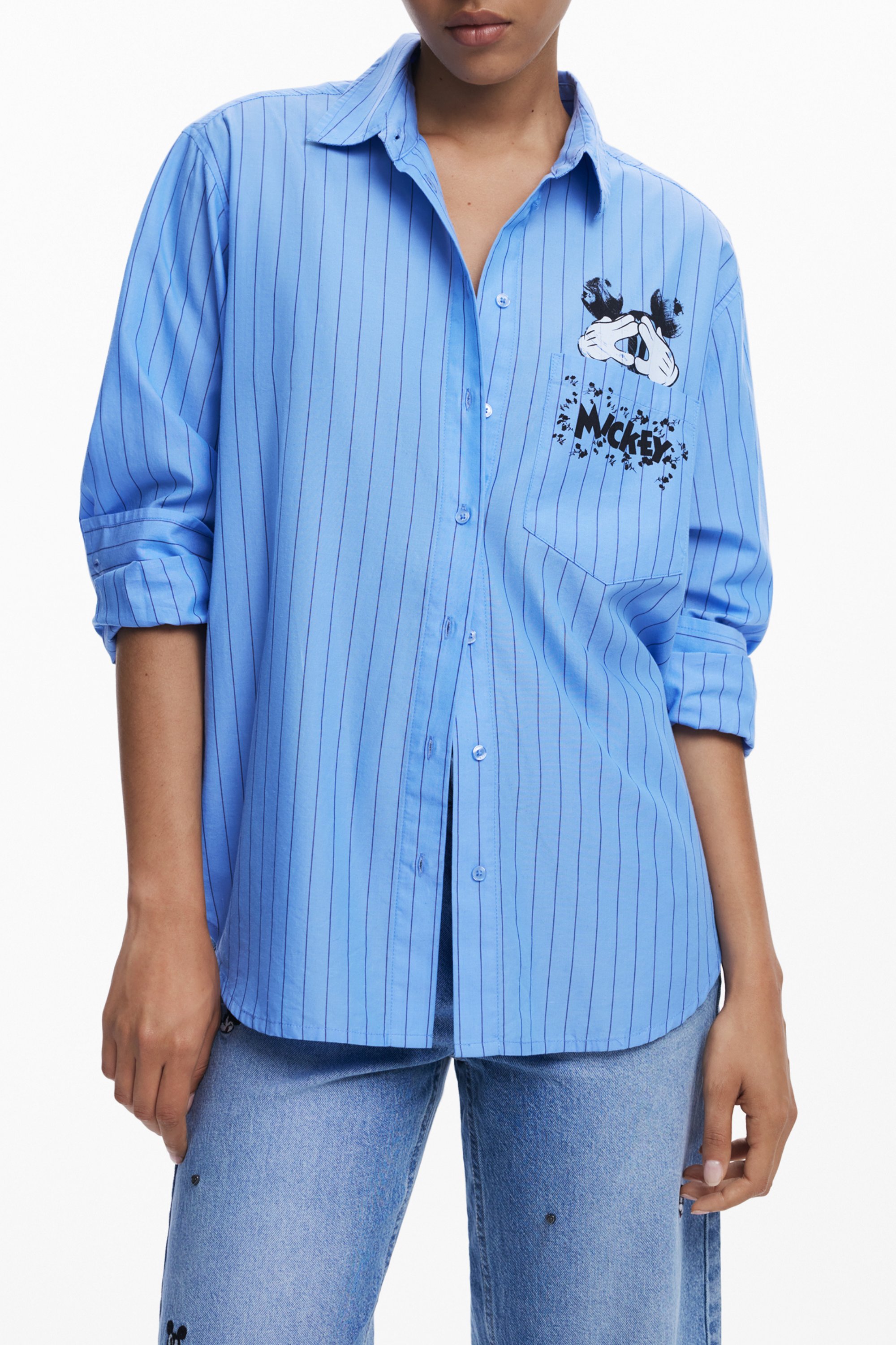 DESIGUAL WOMEN LONG-SLEEVED SHIRT, BLUE DESIGUAL WOMEN LONG-SLEEVED SHIRT, BLUE