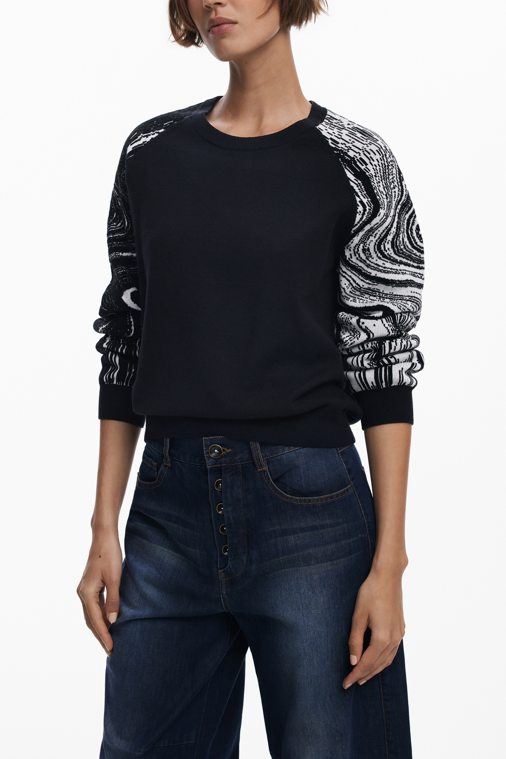 DESIGUAL WOMEN BLACK SWEATER DESIGUAL WOMEN BLACK SWEATER