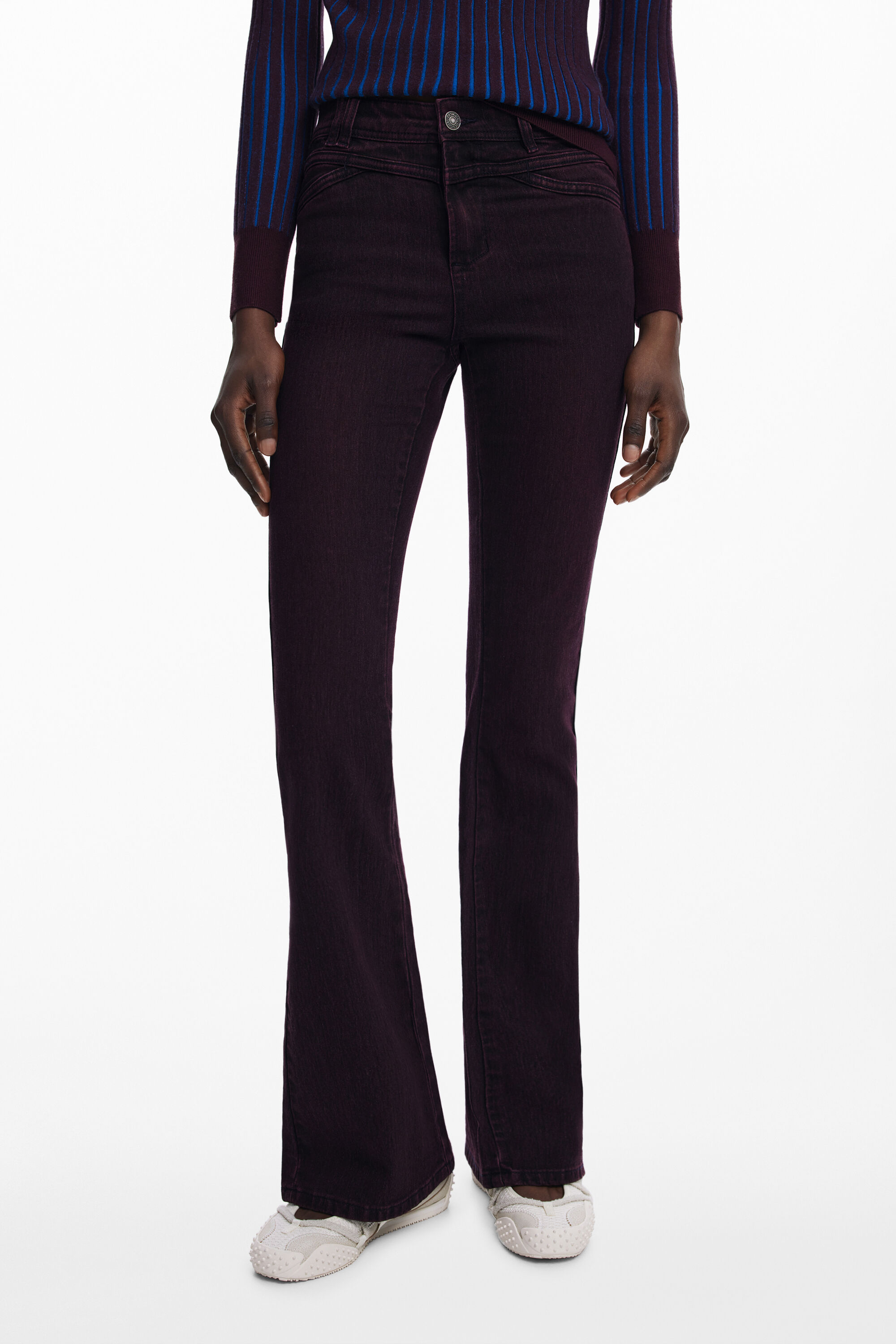 DESIGUAL WOMEN DENIM JEANS PURPLE