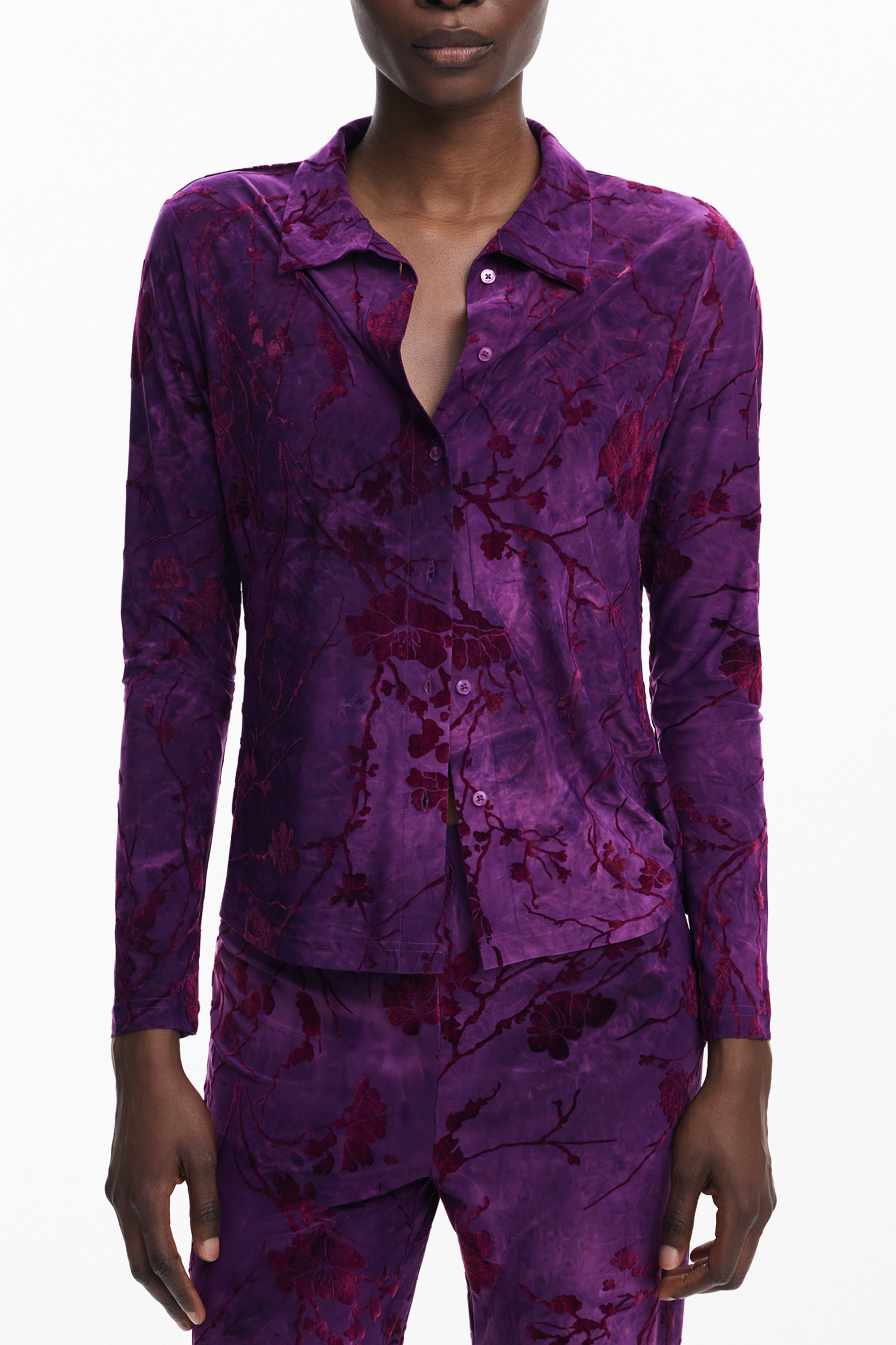 DESIGUAL WOMEN LONG-SLEEVED PURPLE SHIRT DESIGUAL WOMEN LONG-SLEEVED PURPLE SHIRT