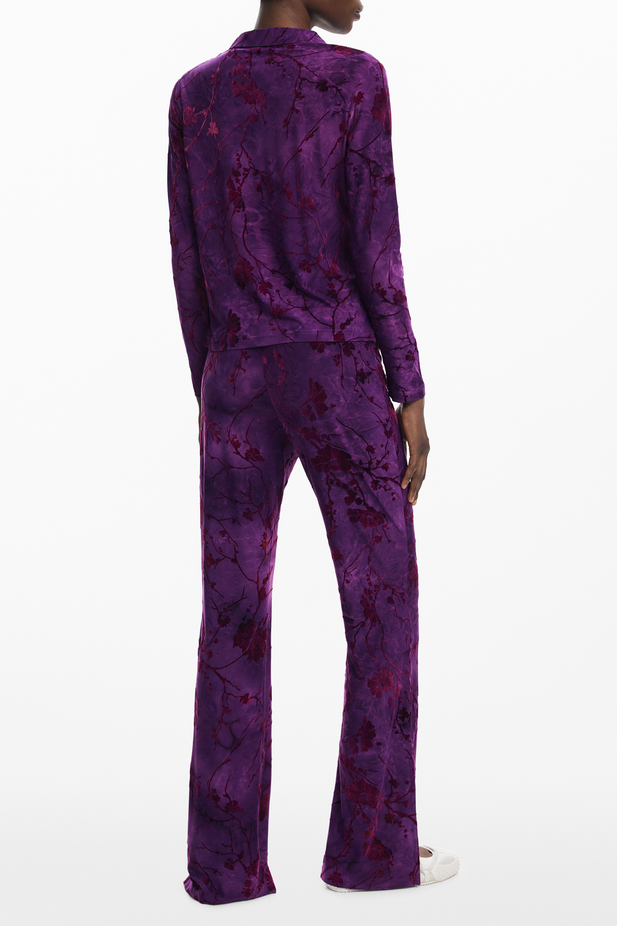 DESIGUAL WOMEN LONG-SLEEVED PURPLE SHIRT