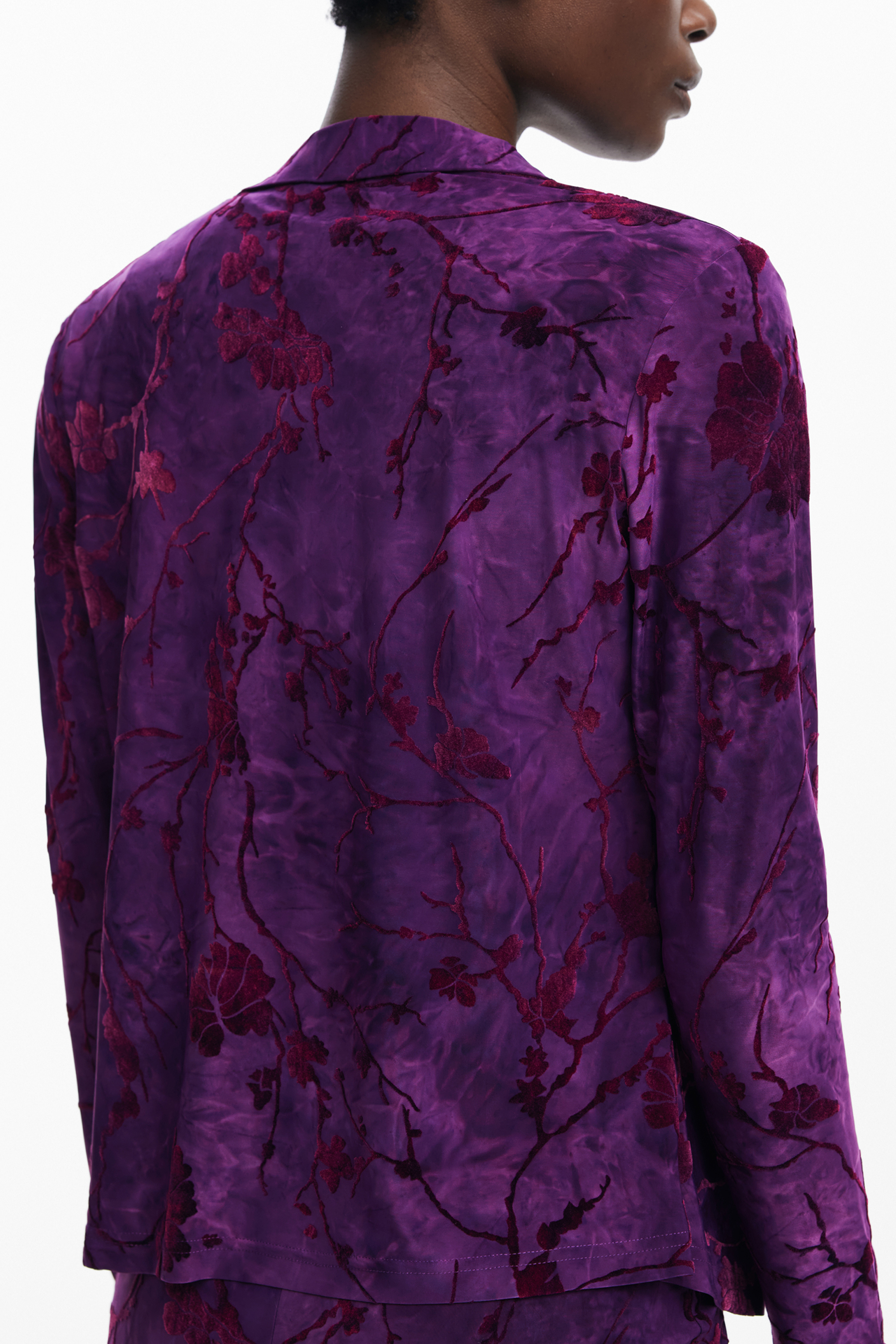 DESIGUAL WOMEN LONG-SLEEVED PURPLE SHIRT