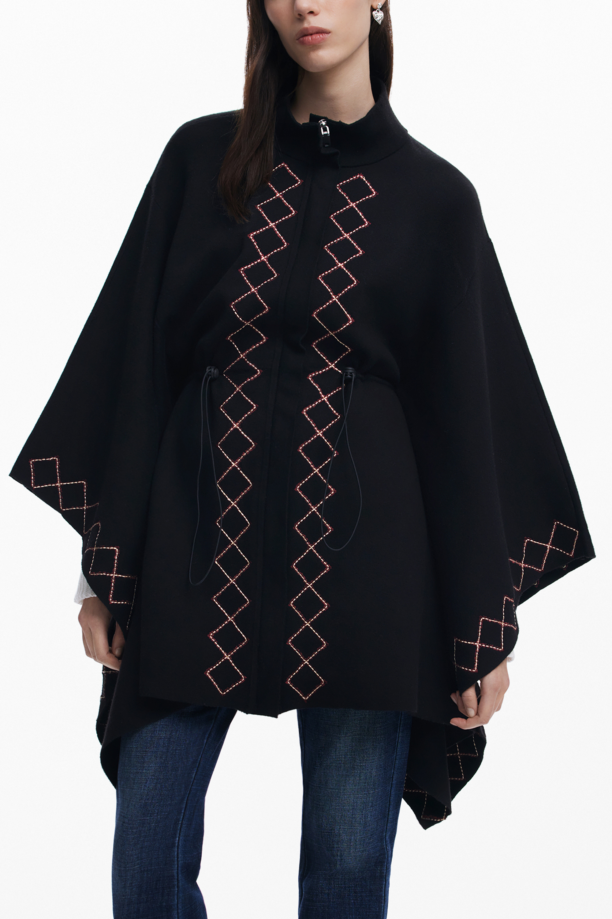 DESIGUAL WOMEN BLACK PONCHO DESIGUAL WOMEN BLACK PONCHO