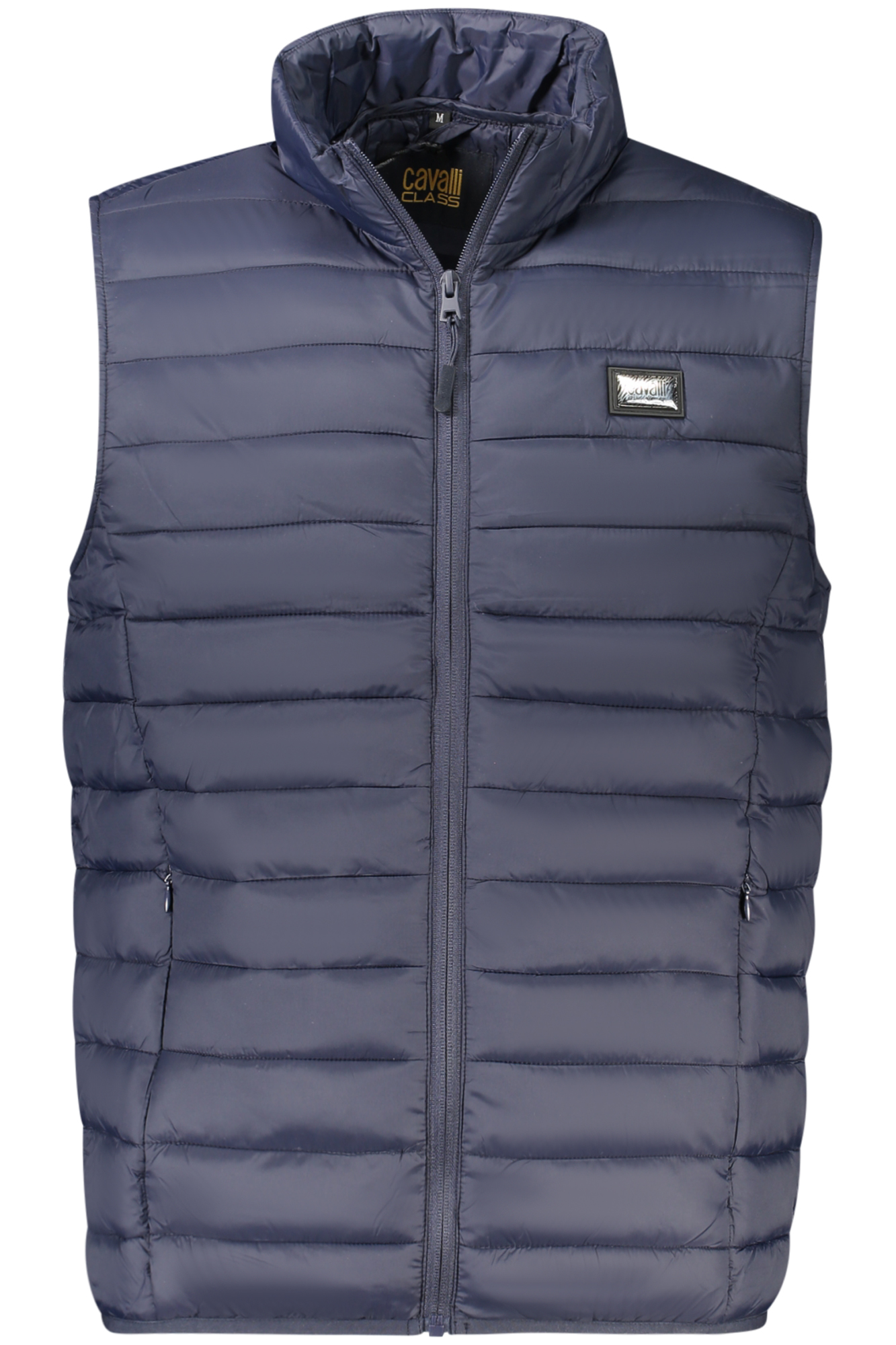 CAVALLI CLASS MEN BLUE SLEEVELESS JACKET CAVALLI CLASS MEN BLUE SLEEVELESS JACKET