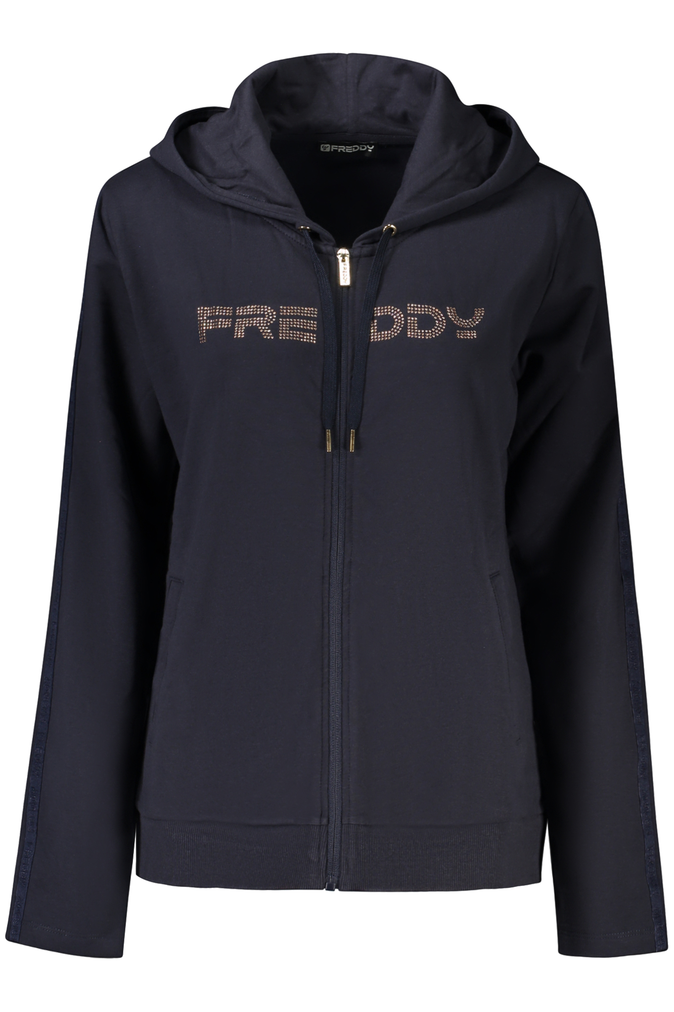 FREDDY WOMEN BLUE ZIP-UP SWEATSHIRT