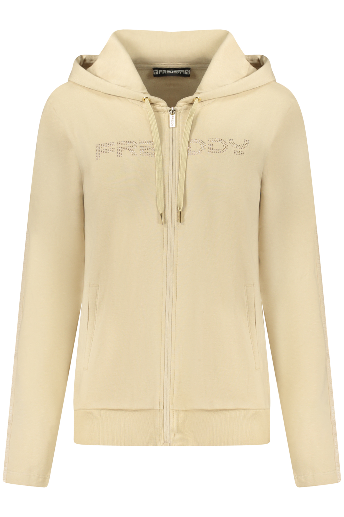 FREDDY WOMEN BEIGE ZIP-UP SWEATSHIRT FREDDY WOMEN BEIGE ZIP-UP SWEATSHIRT