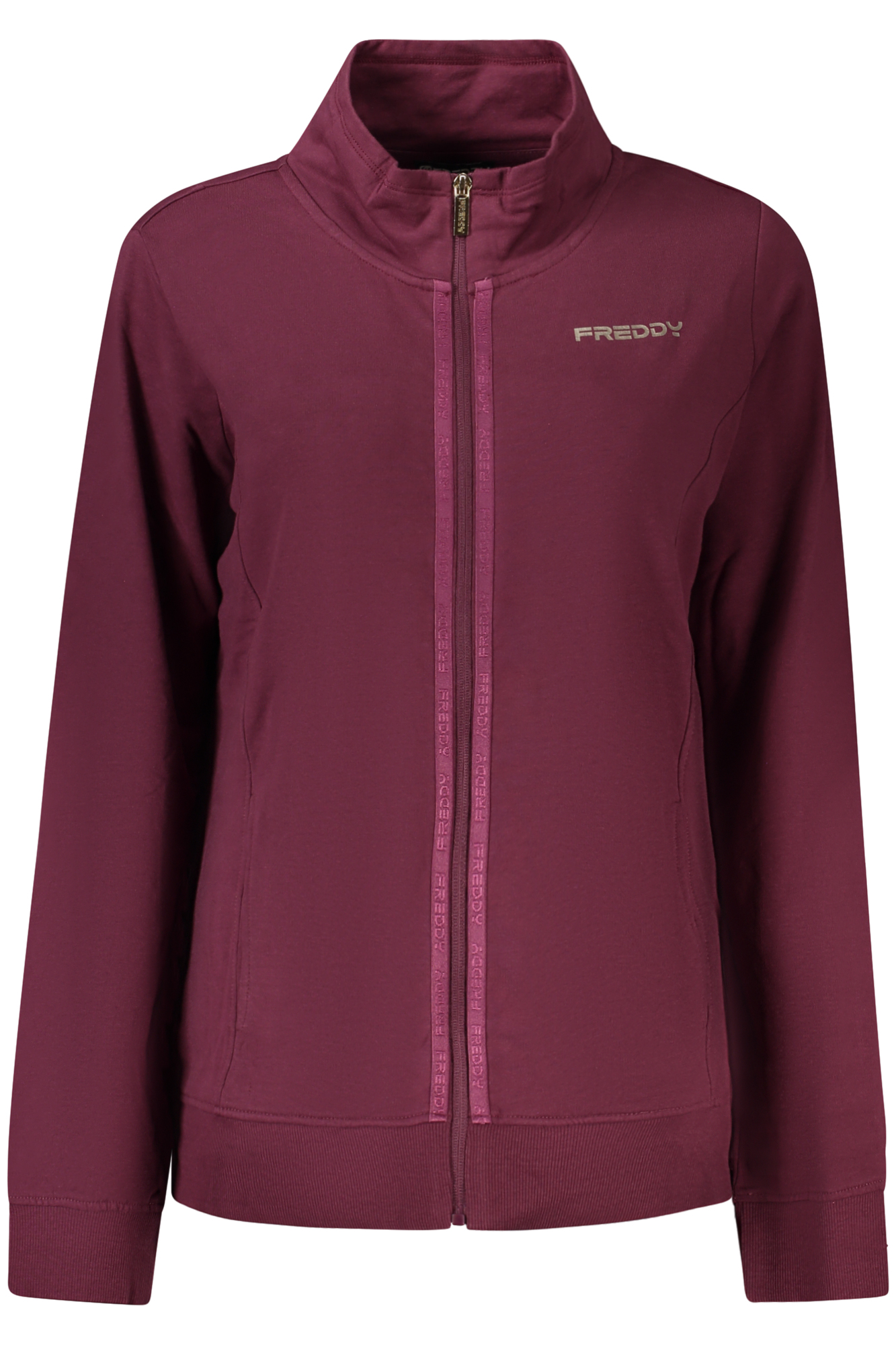 FREDDY WOMEN PURPLE ZIP-UP SWEATSHIRT FREDDY WOMEN PURPLE ZIP-UP SWEATSHIRT