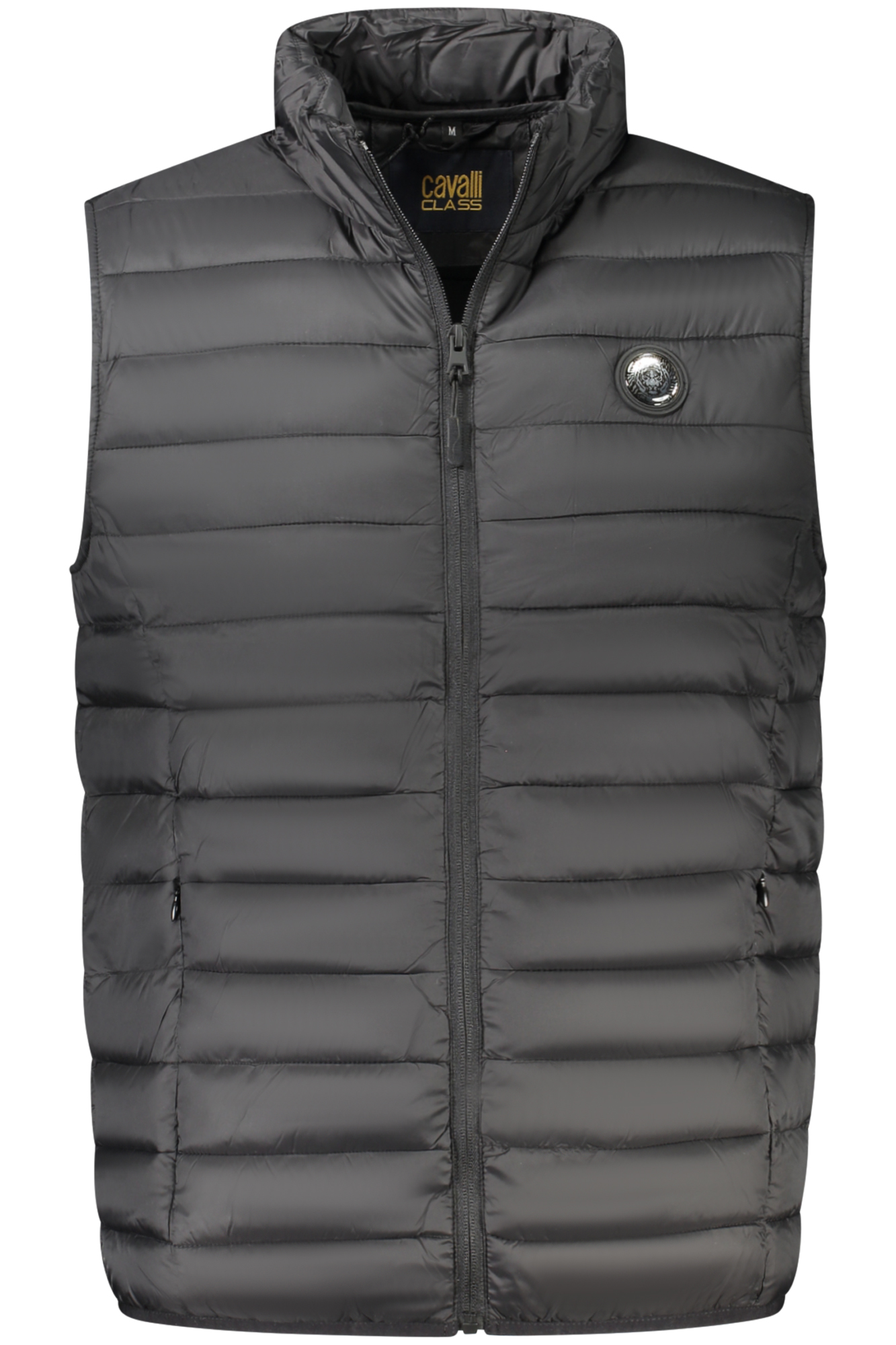 CAVALLI CLASS MEN BLACK SLEEVELESS JACKET CAVALLI CLASS MEN BLACK SLEEVELESS JACKET