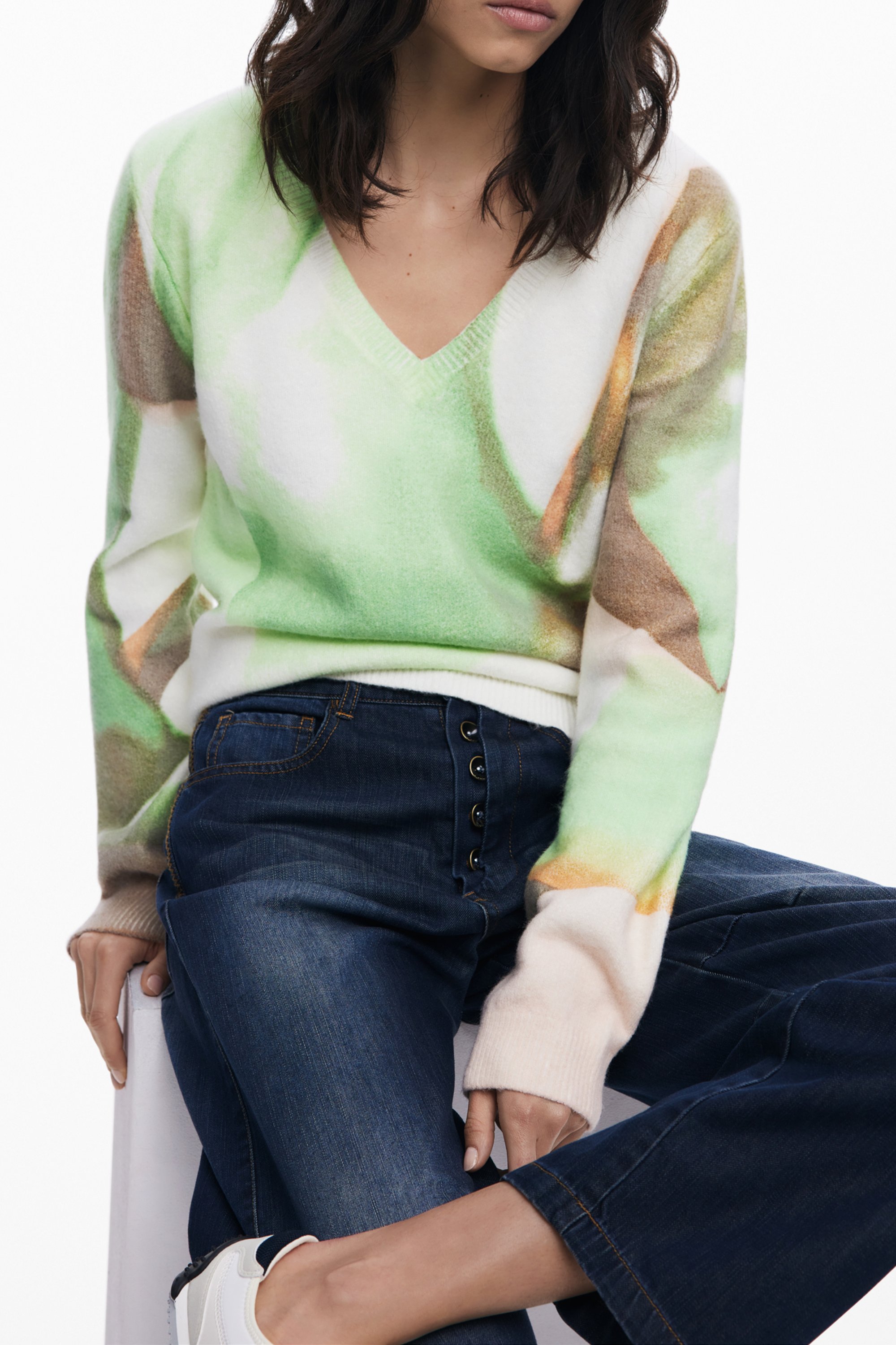 DESIGUAL WOMEN GREEN SWEATER