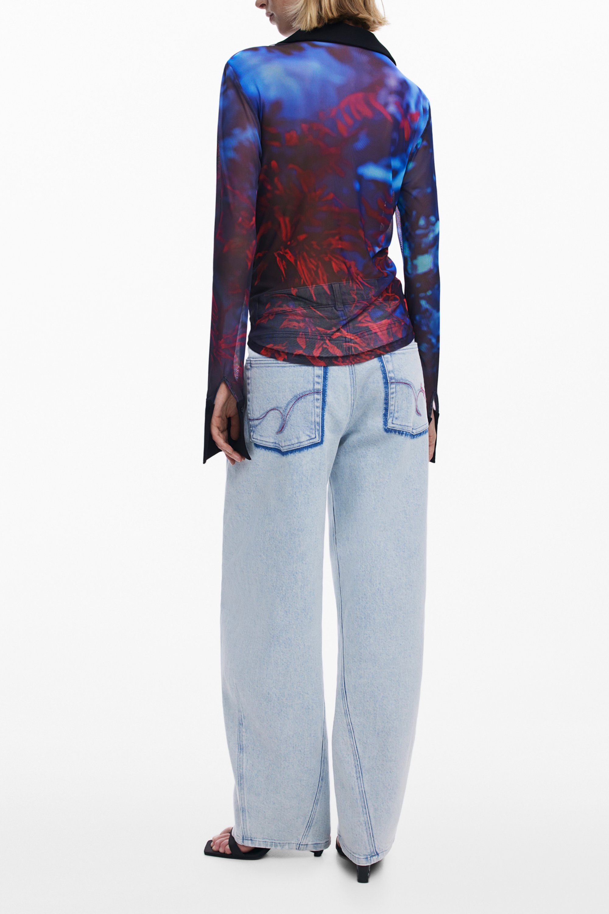 DESIGUAL WOMEN LONG-SLEEVED SHIRT, BLACK