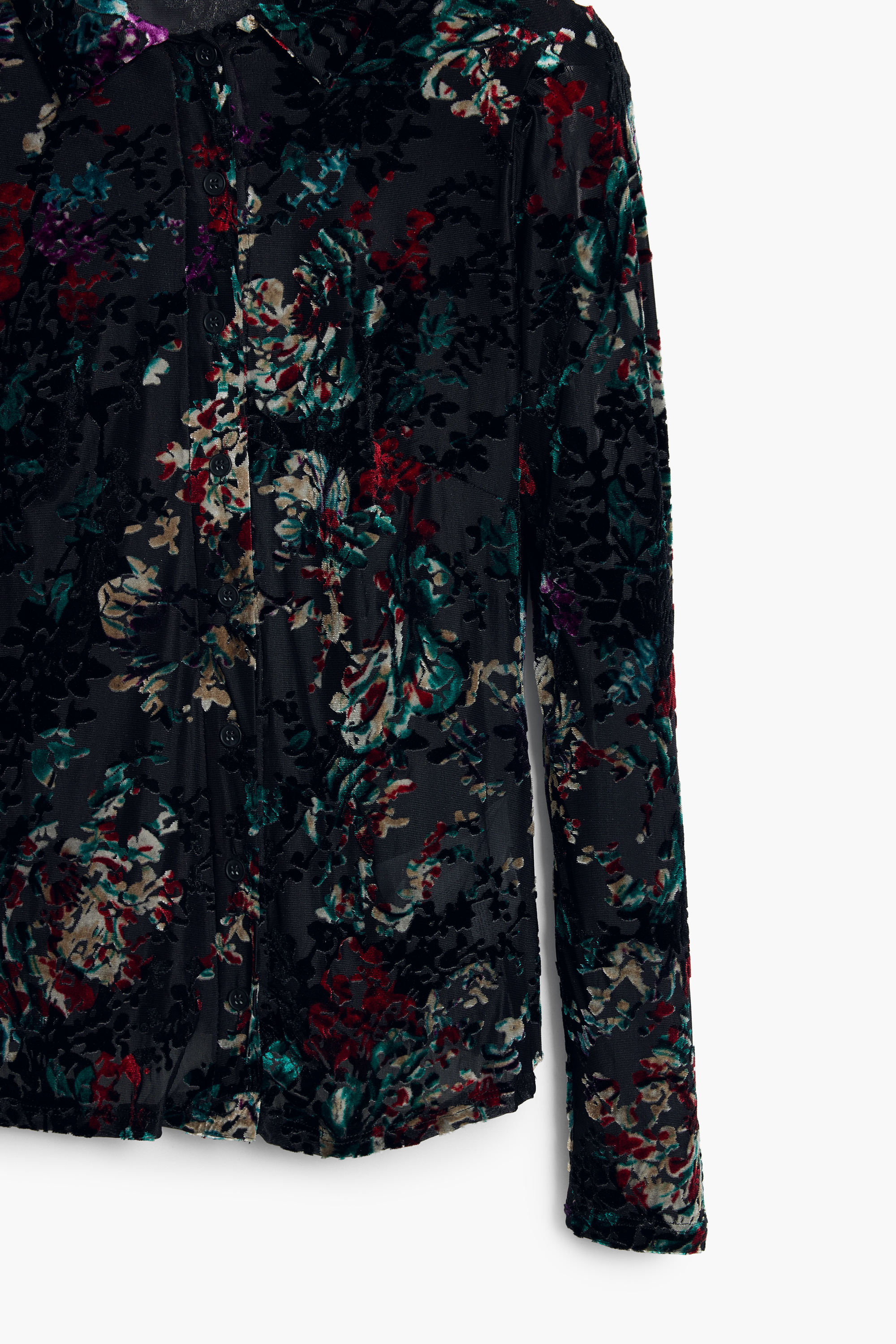 DESIGUAL WOMEN LONG-SLEEVED SHIRT, BLACK