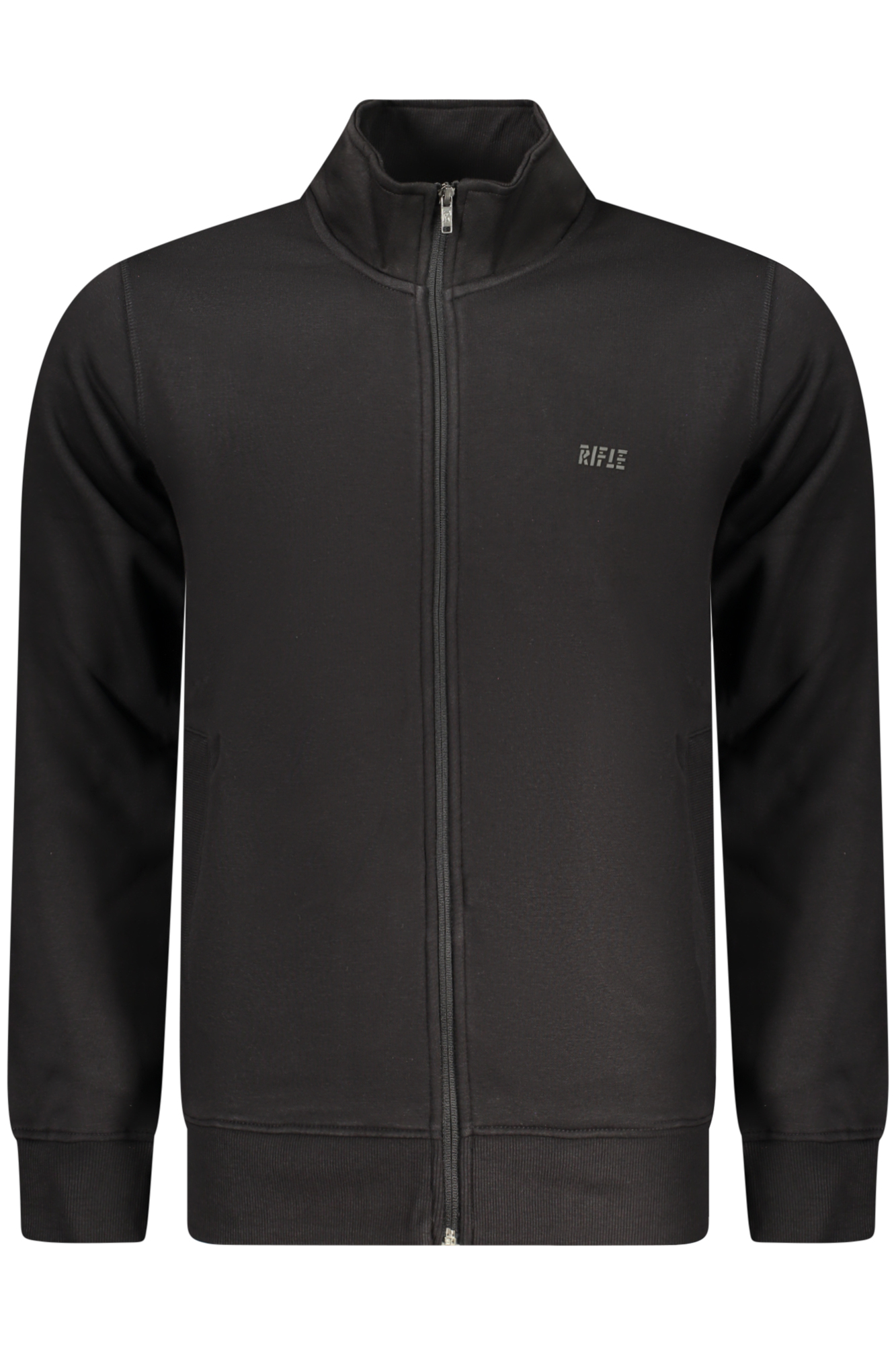 RIFLE MEN BLACK ZIP-UP SWEATSHIRT RIFLE MEN BLACK ZIP-UP SWEATSHIRT