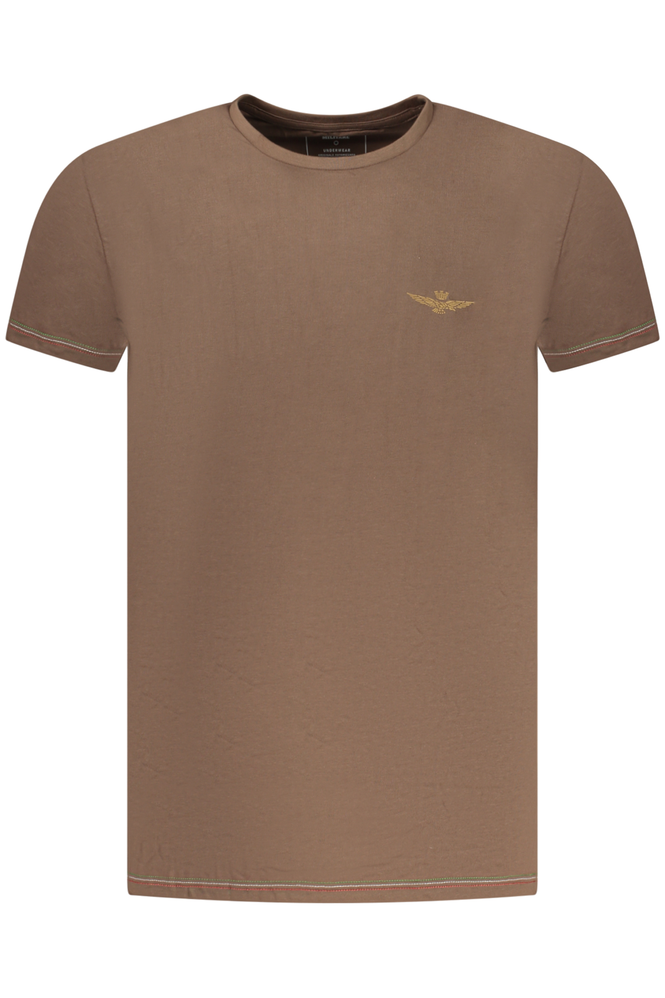 AERONAUTICA MILITARE MEN BROWN OUTERWEAR T-SHIRT AERONAUTICA MILITARE MEN BROWN OUTERWEAR T-SHIRT