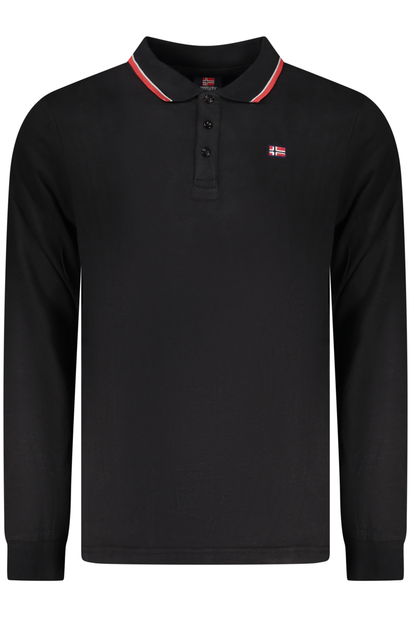 NORWAY 1963 MEN LONG-SLEEVED POLO SHIRT, BLACK NORWAY 1963 MEN LONG-SLEEVED POLO SHIRT, BLACK